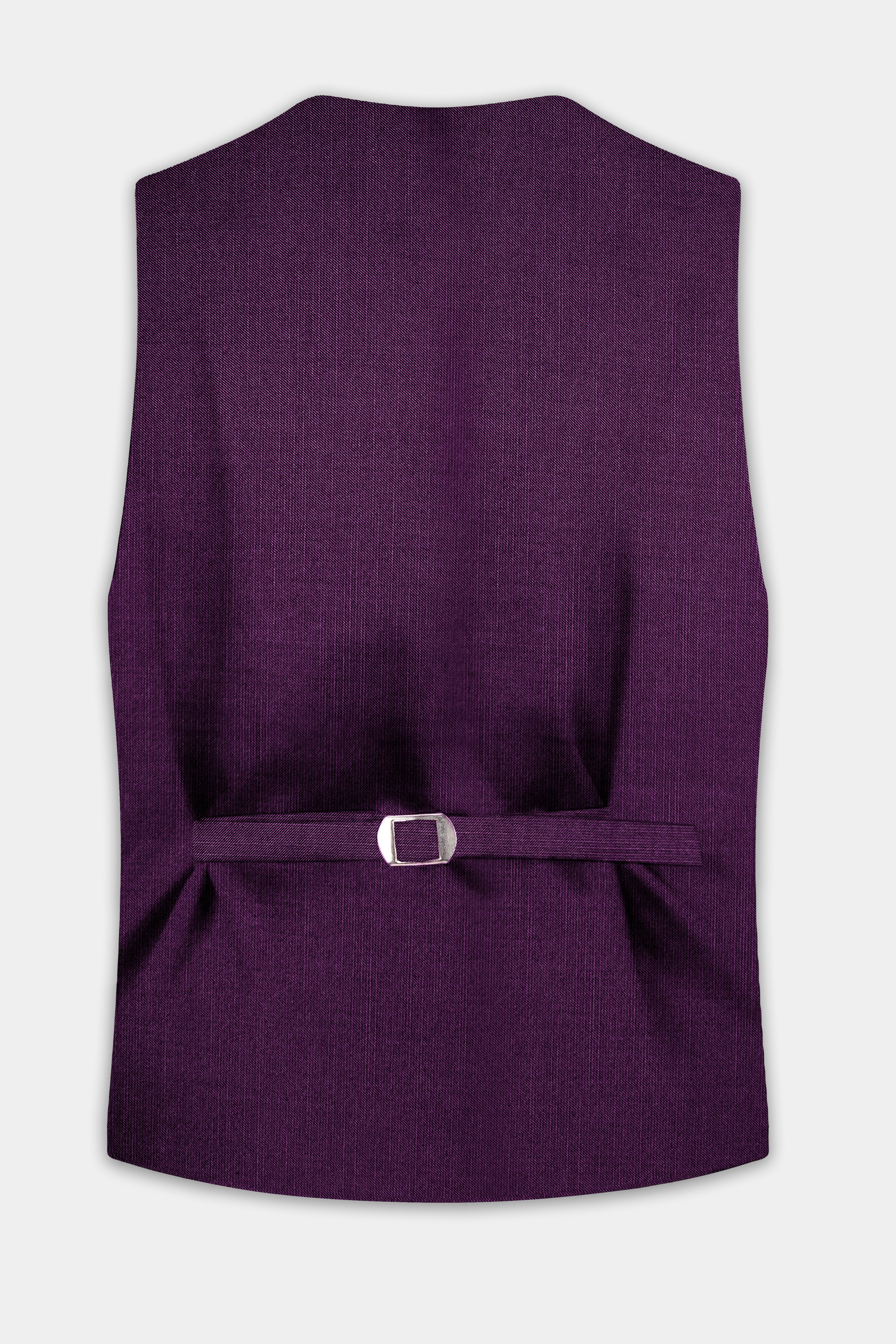 Orchid-Grape Purple Solid Wool Rich Stretchable Waistcoat
