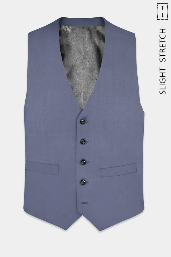 Zenith-Comet Gray Solid Wool Rich Slight Stretch Waistcoat