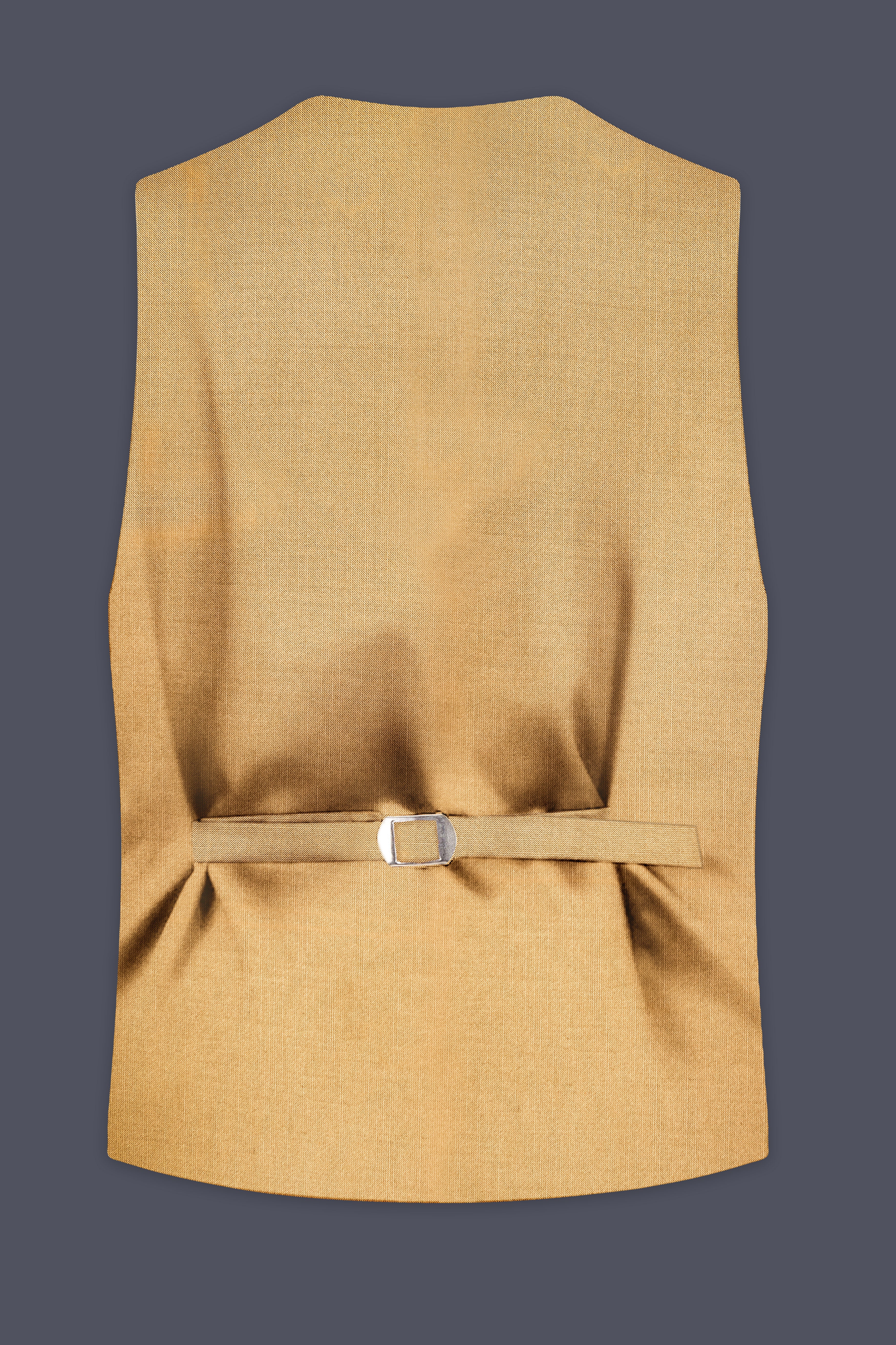 Marula-Desert Yellow Solid Wool Rich Stretchable Waistcoat