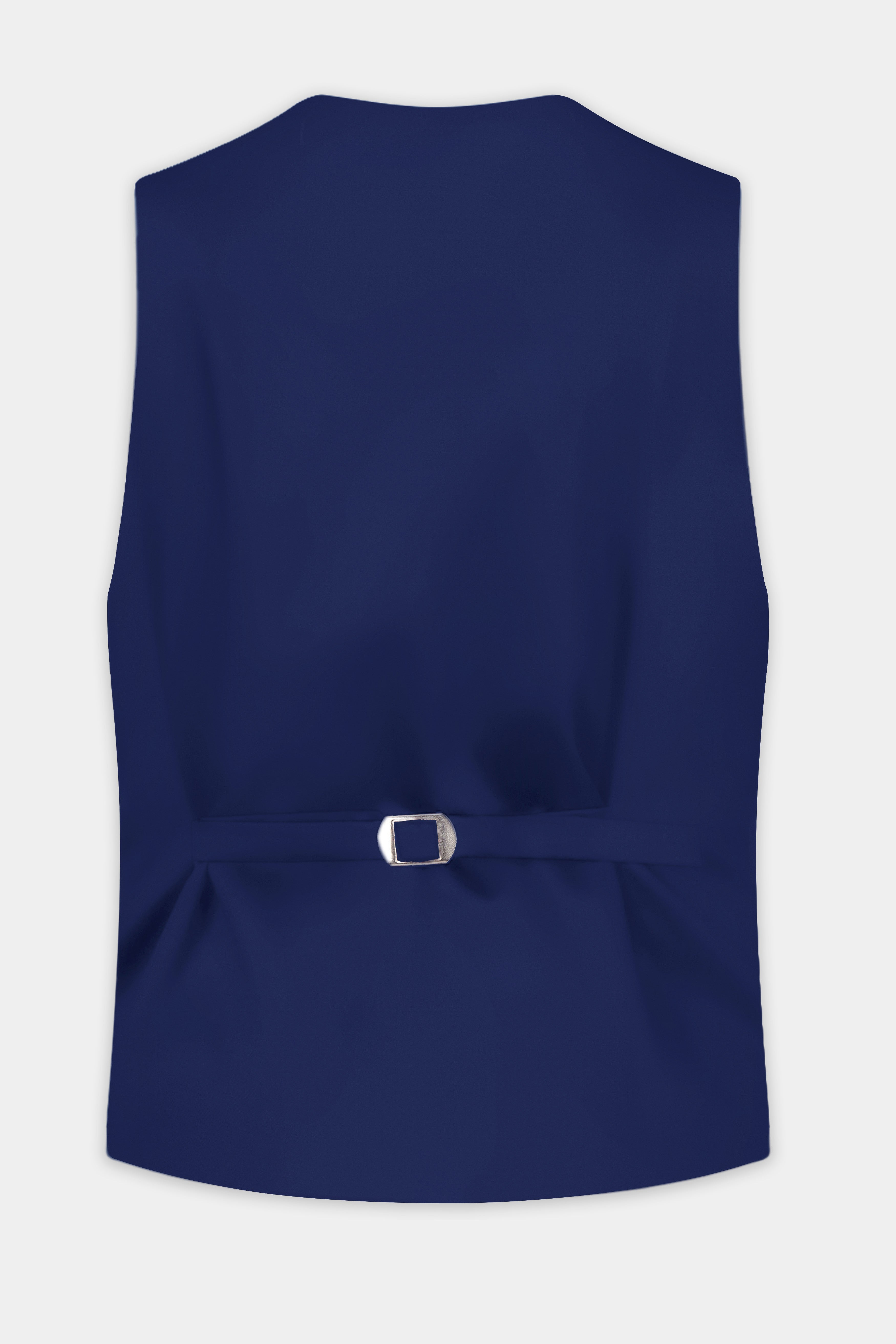 Berry Blue Solid Wool Rich Waistcoat