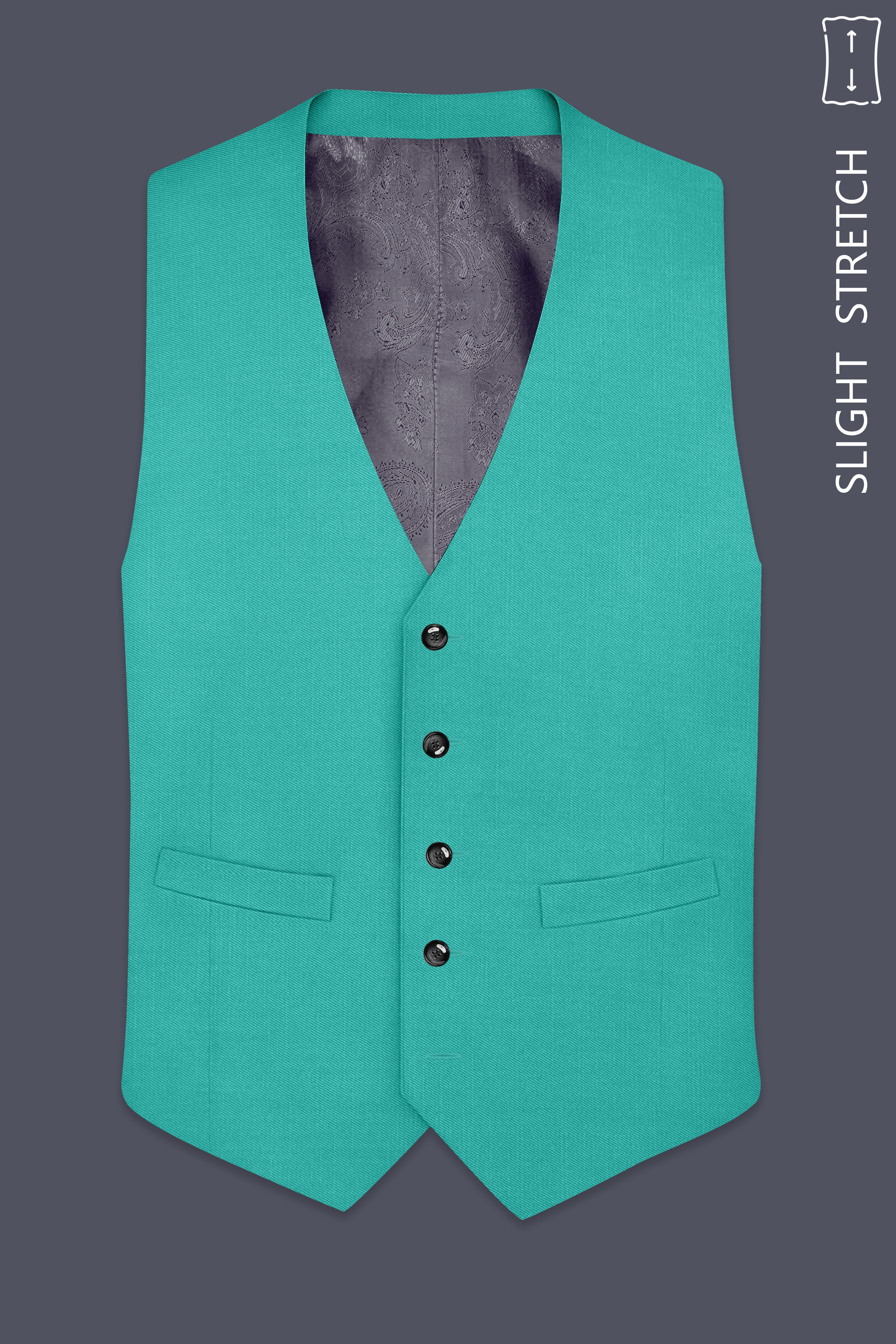 Aegir-Viking Blue Wool Rich Slight Stretch Waistcoat