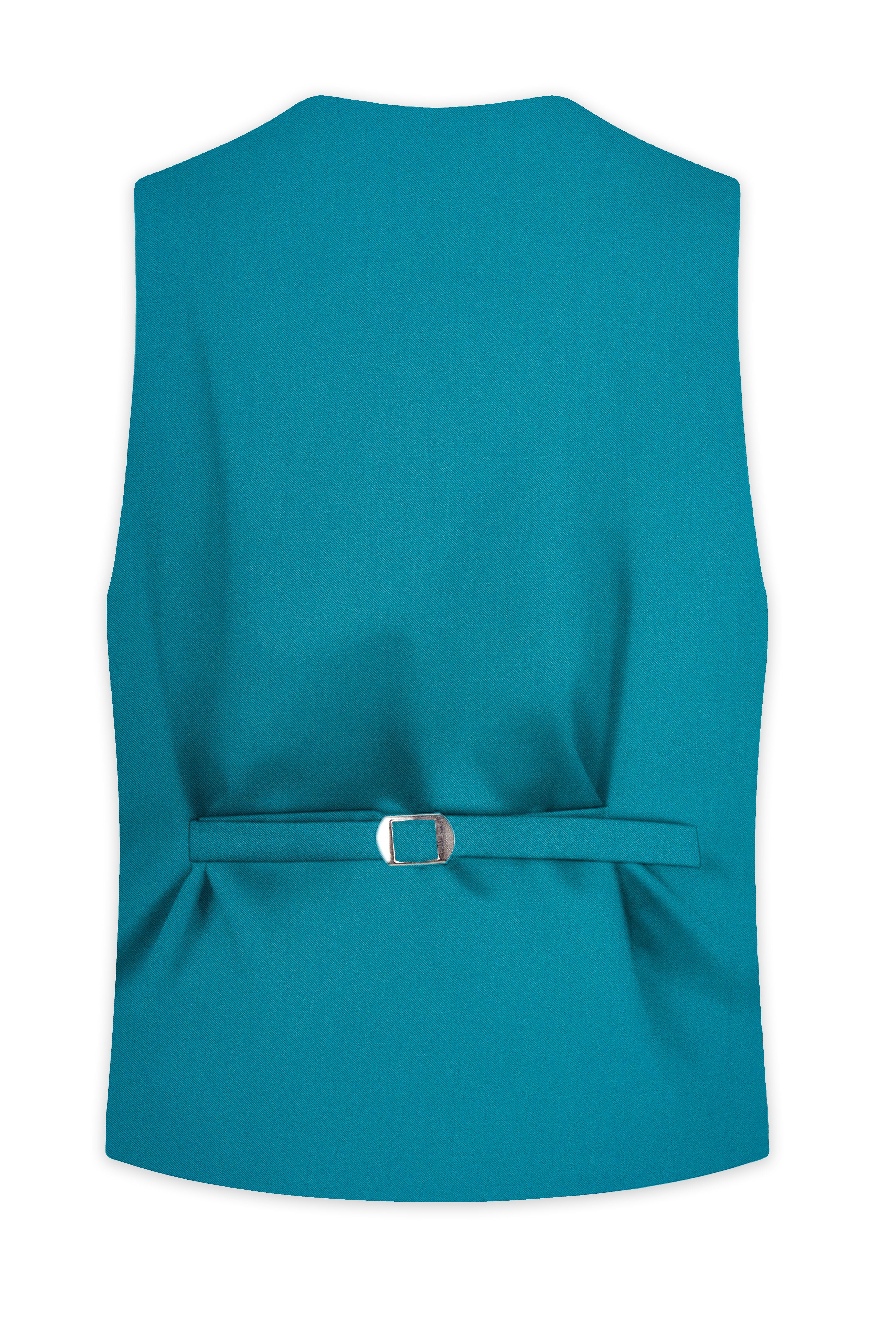 Zephir-Surfie Green Wool Rich Double Breasted Stretchable Waistcoat