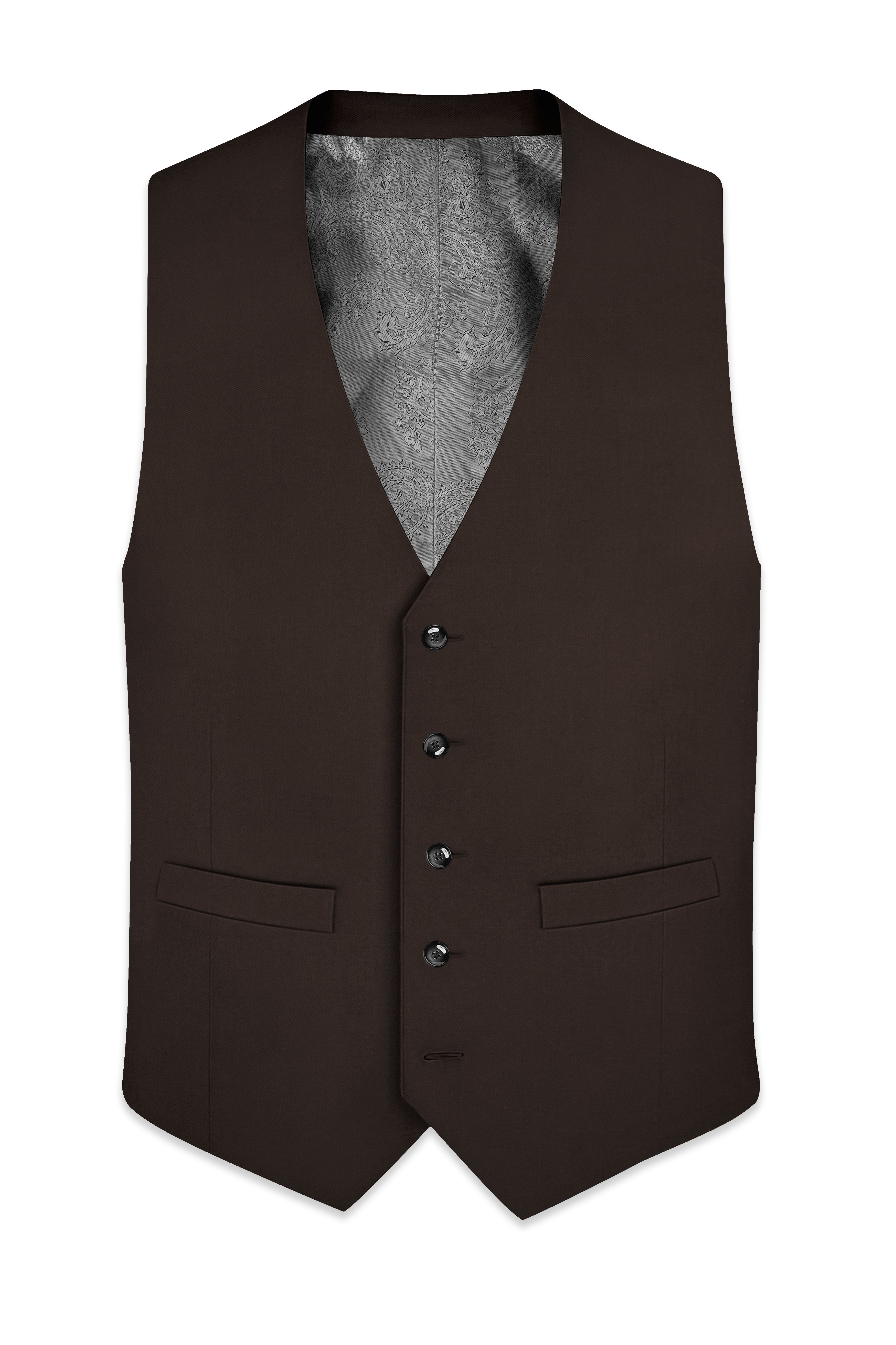 Moirayn-Eclipse Brown Wool Rich Waistcoat