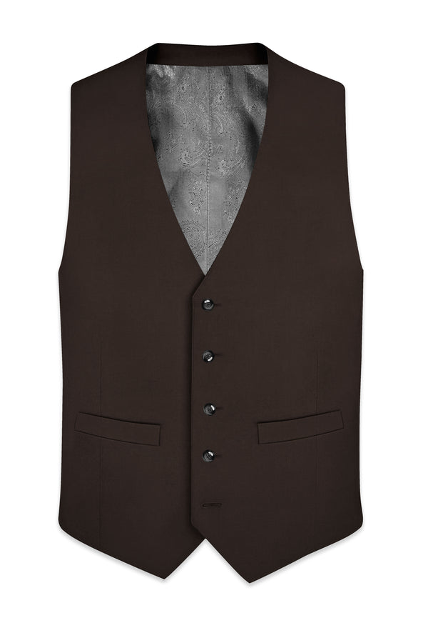 Moirayn-Eclipse Brown Wool Rich Waistcoat