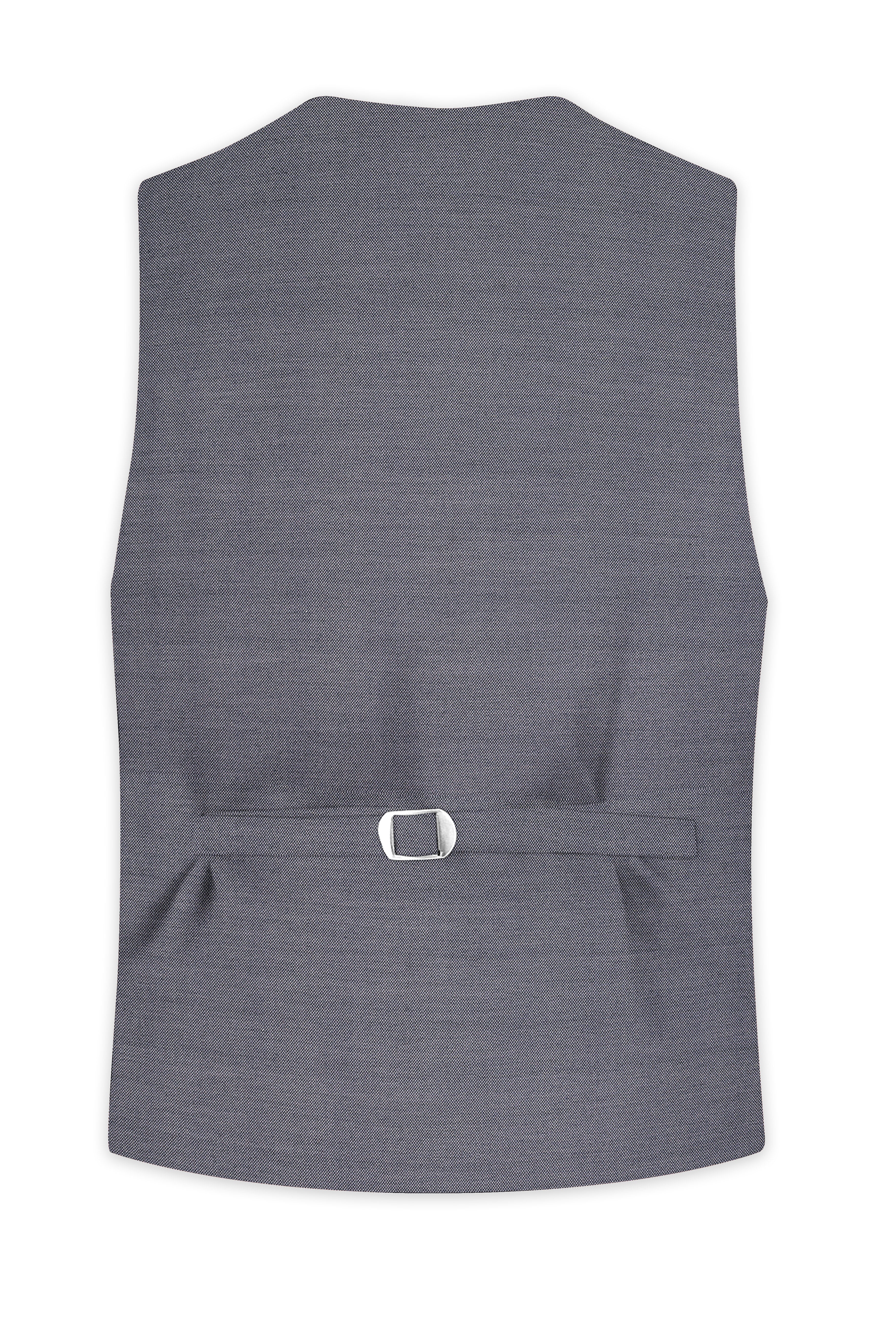 Herrivell-Martinique Blue Herringbone Textured Wool Rich Waistcoats