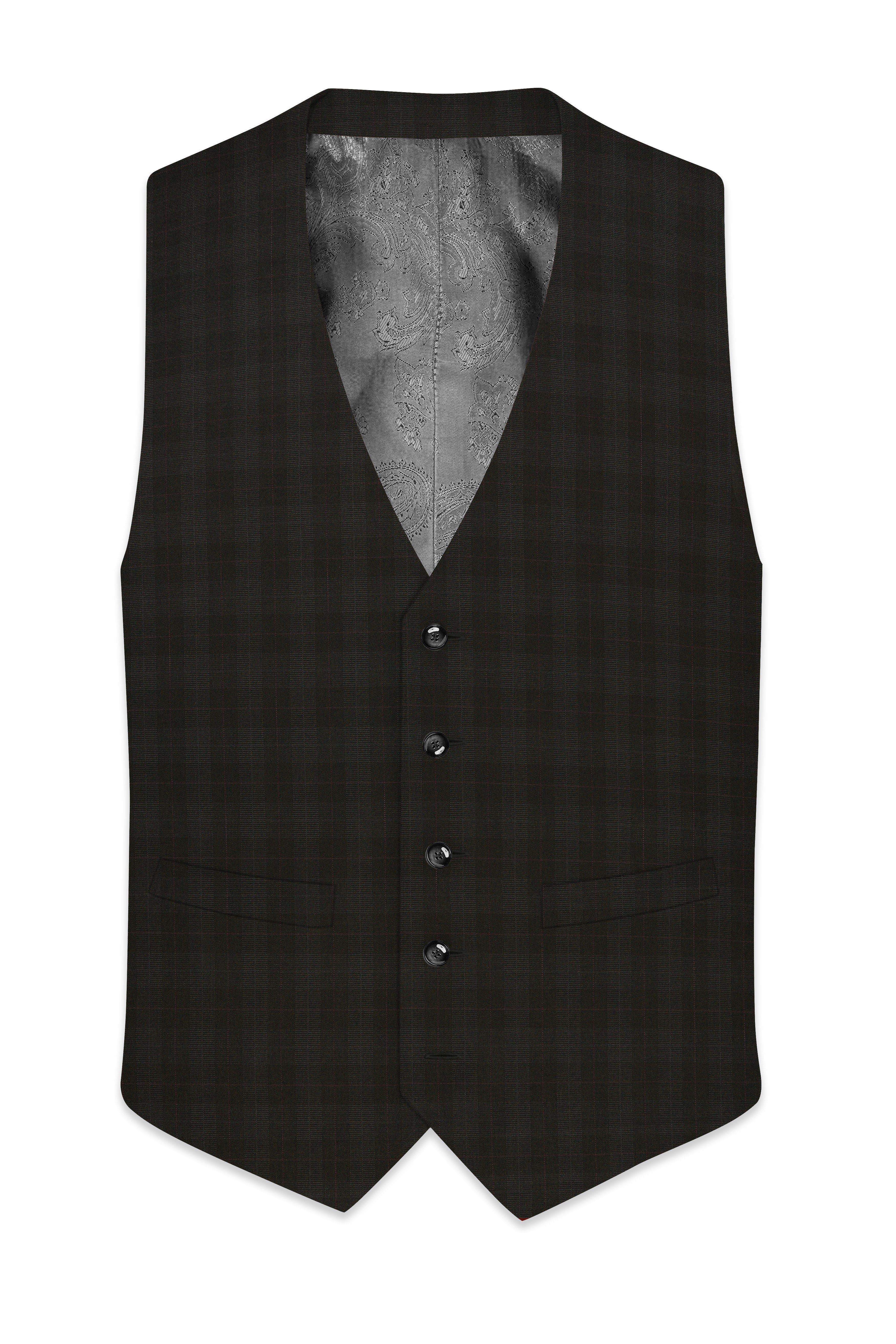 Viricheck-Birch Green Windowpane Wool Rich Waistcoats