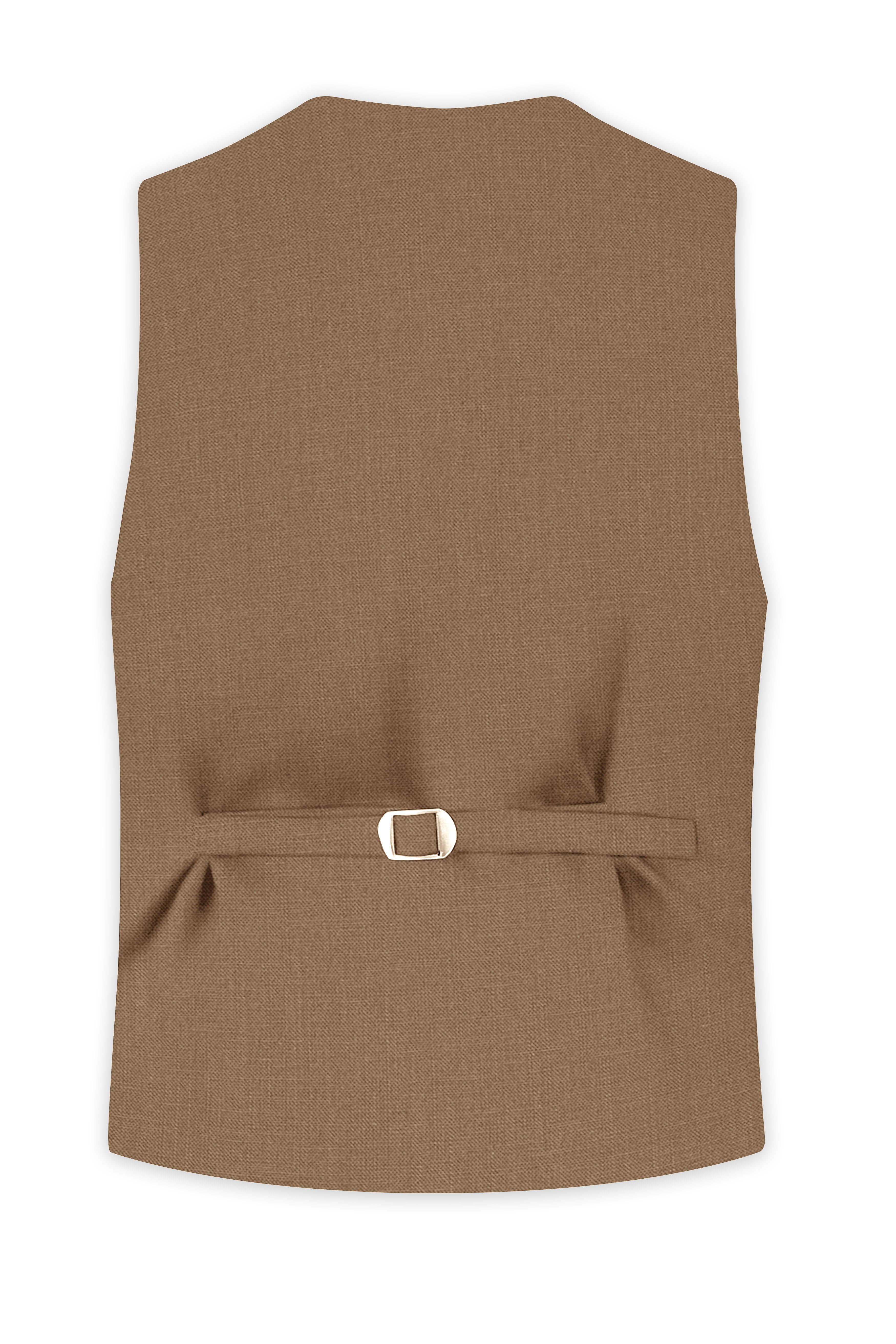 Cremont-Mocha Brown Luxurious Linen Stretchable Waistcoats