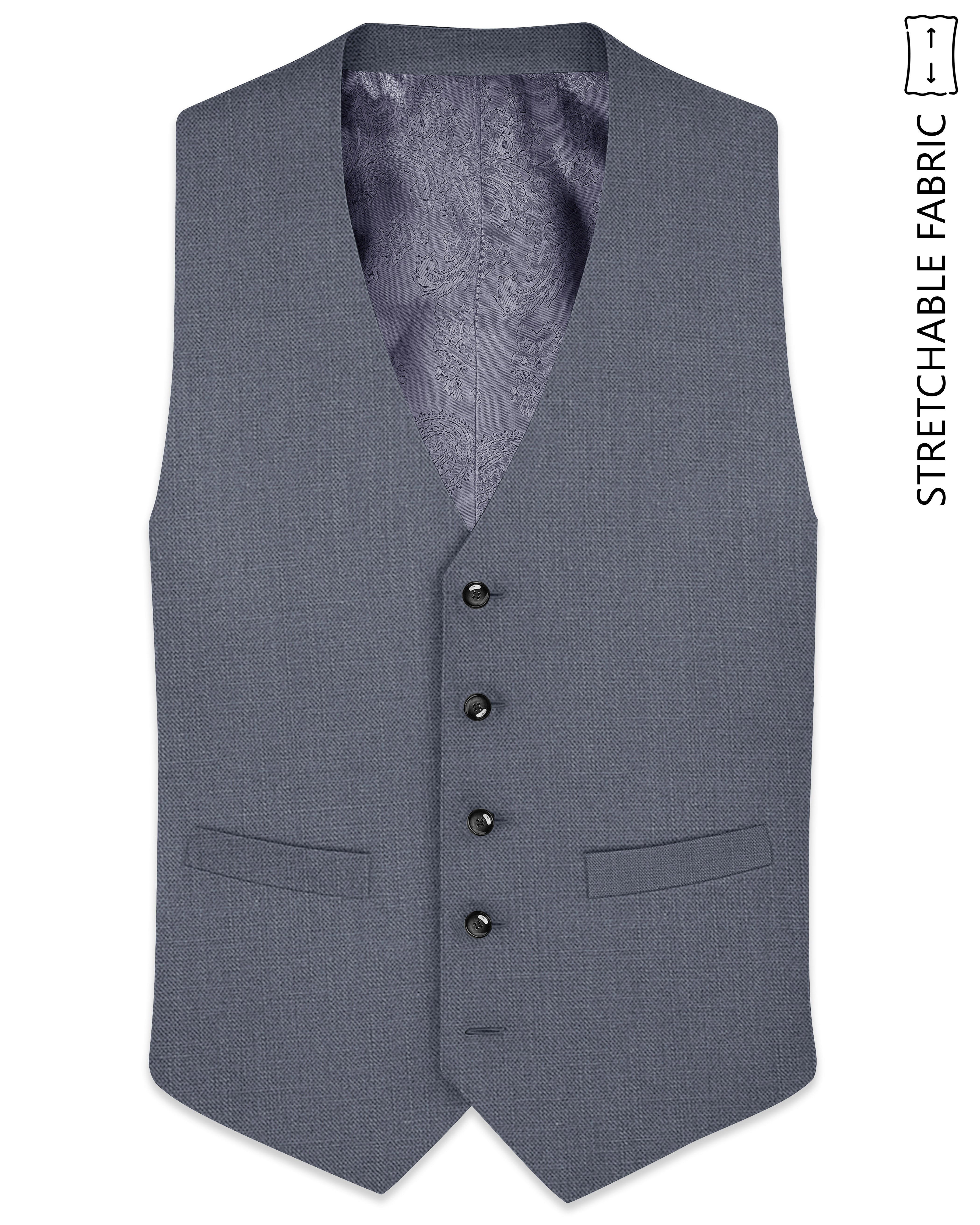 Cineris-Shuttle Gray Luxurious Linen Stretchable Waistcoats