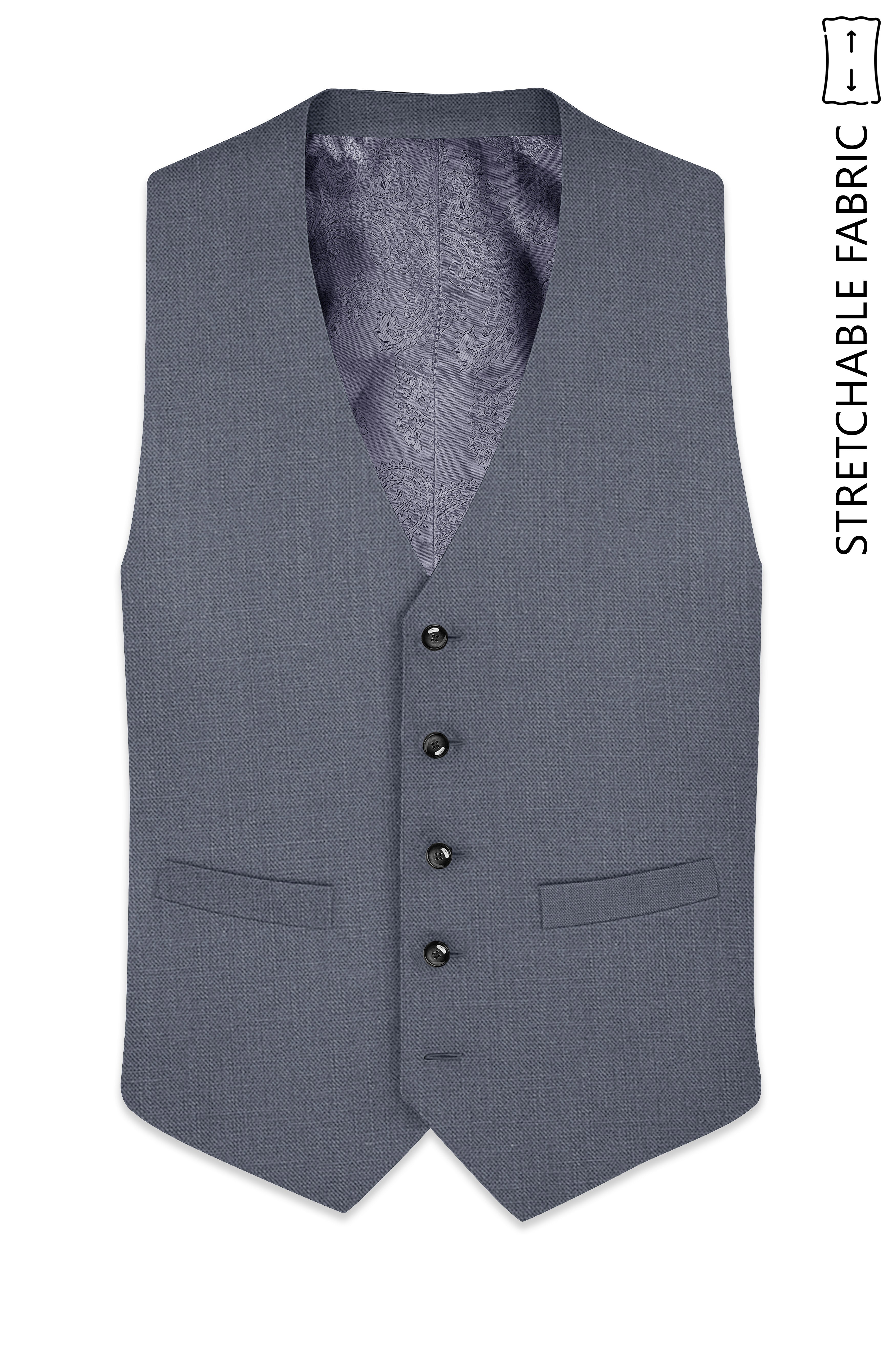 Cineris-Shuttle Gray Luxurious Linen Stretchable Waistcoats