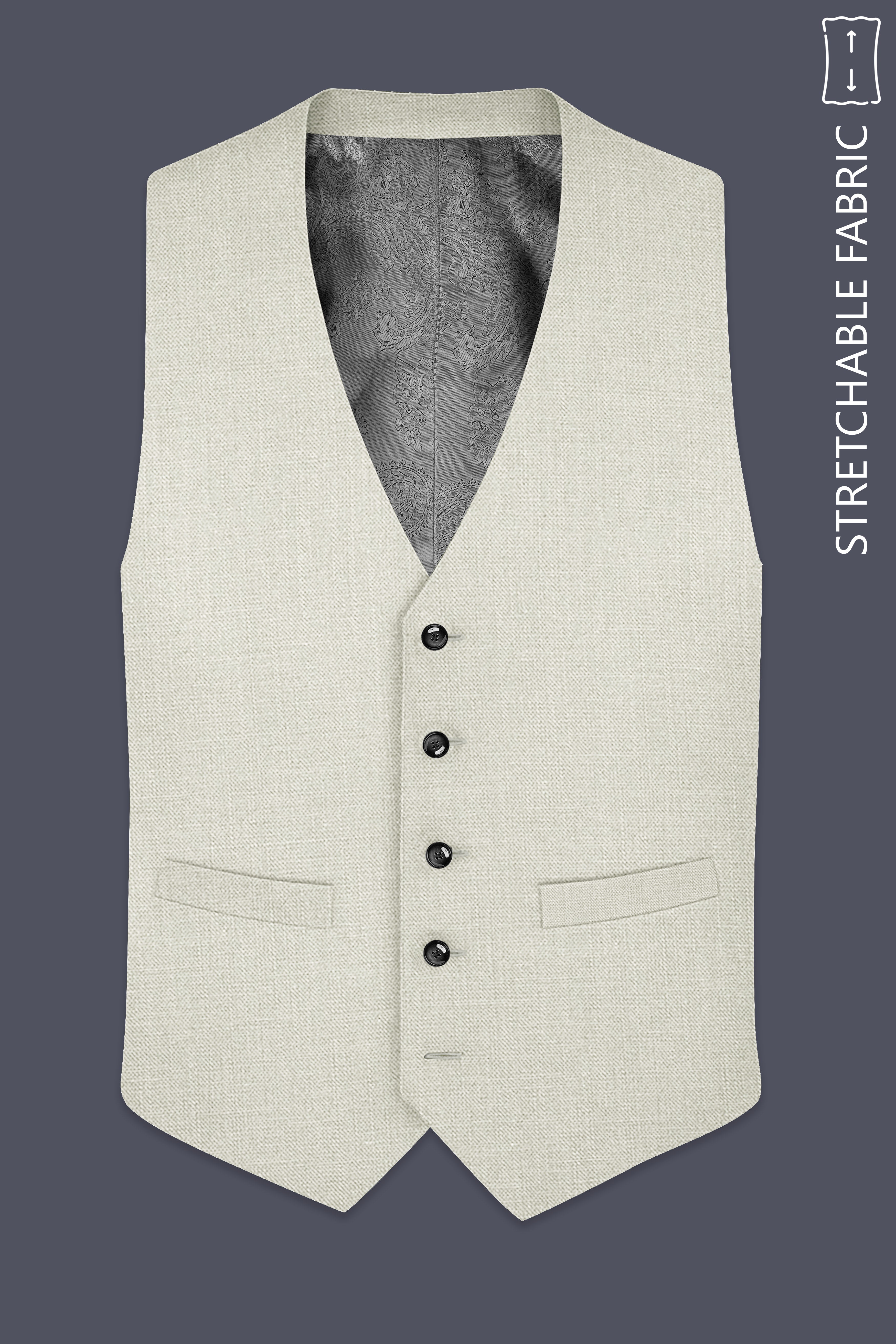 Viridale-Periglacial Green Luxurious Linen Stretchable Waistcoats