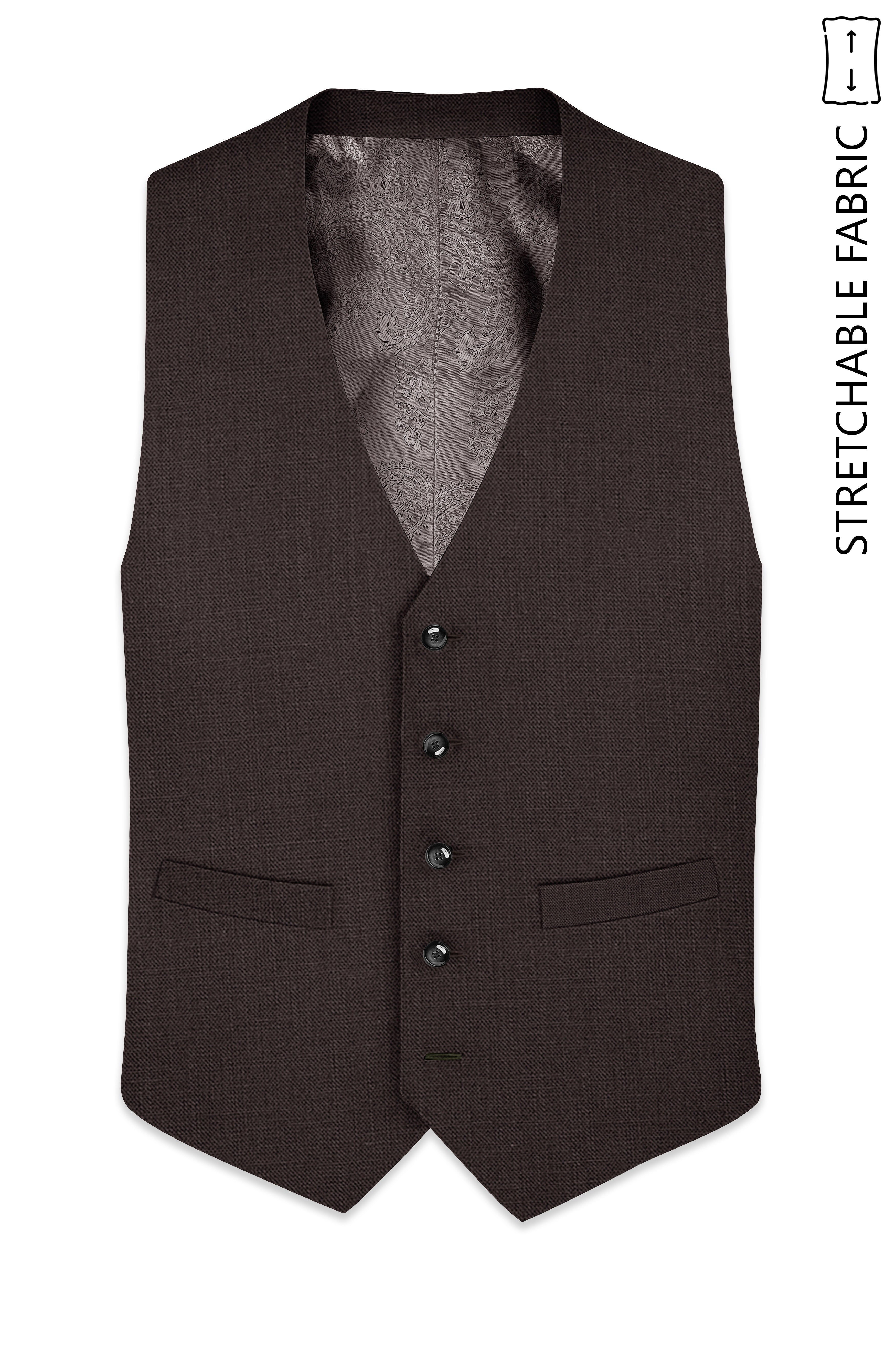 Terrivo-Zeus Brown Luxurious Linen Stretchable Waistcoats