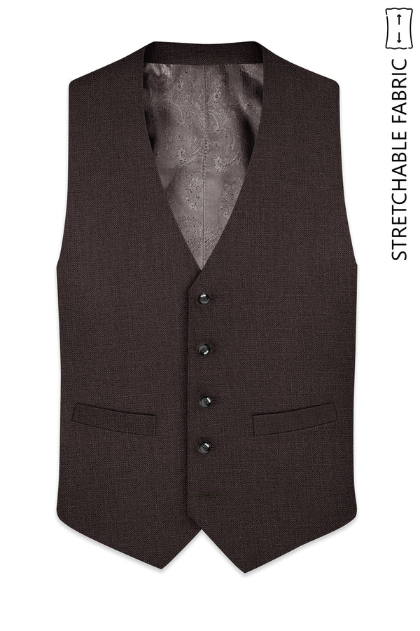 Terrivo-Zeus Brown Luxurious Linen Stretchable Waistcoats