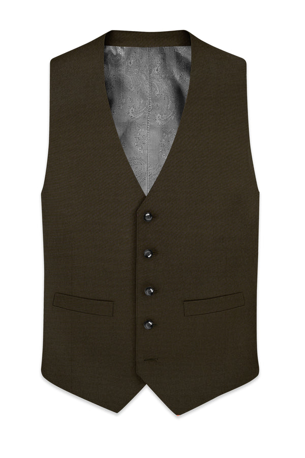 Terravo-Eternity Brown Textured Wool Rich Nehru Jacket