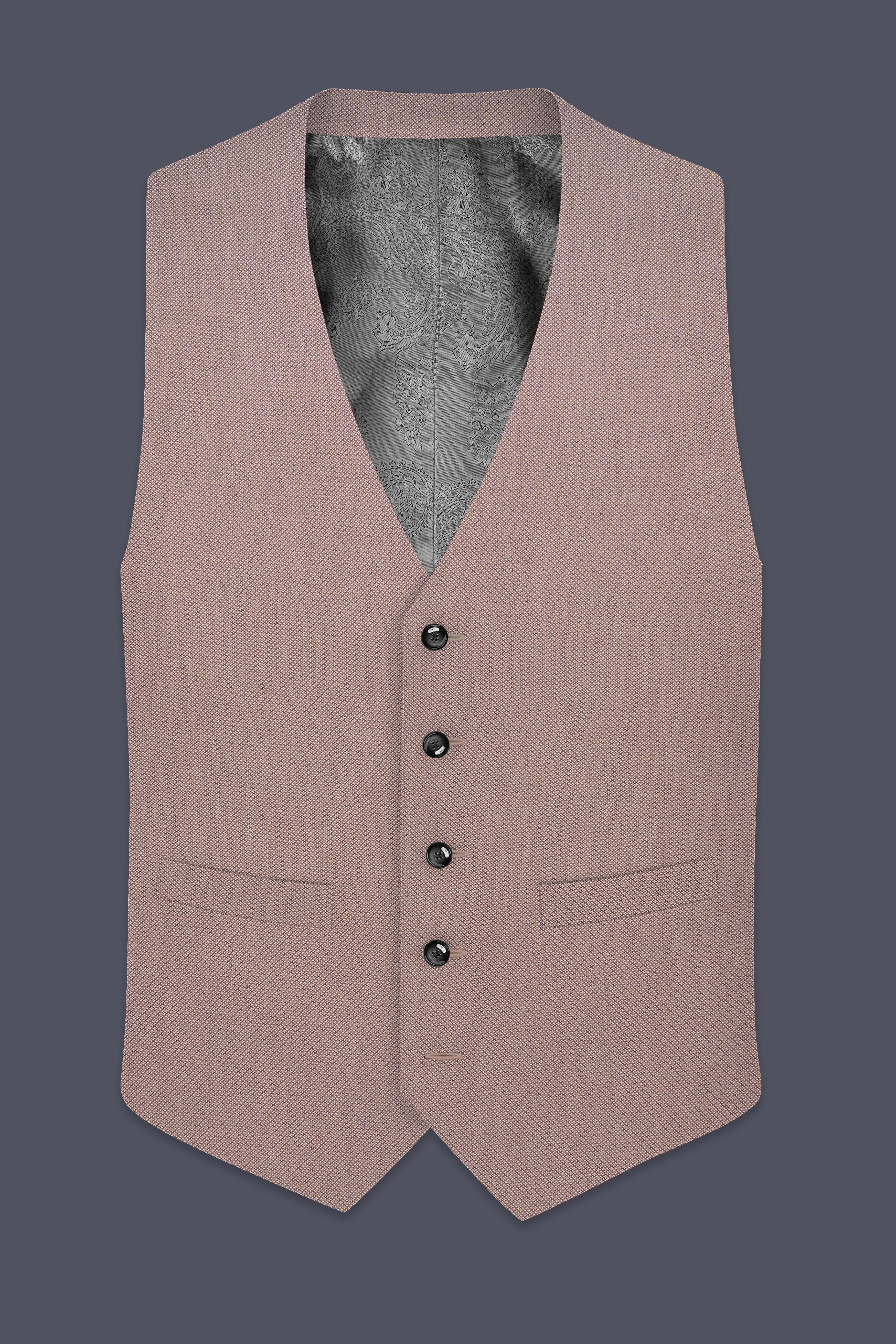 Velbrun-Zorba Brown Textured Wool Rich Waistcoats