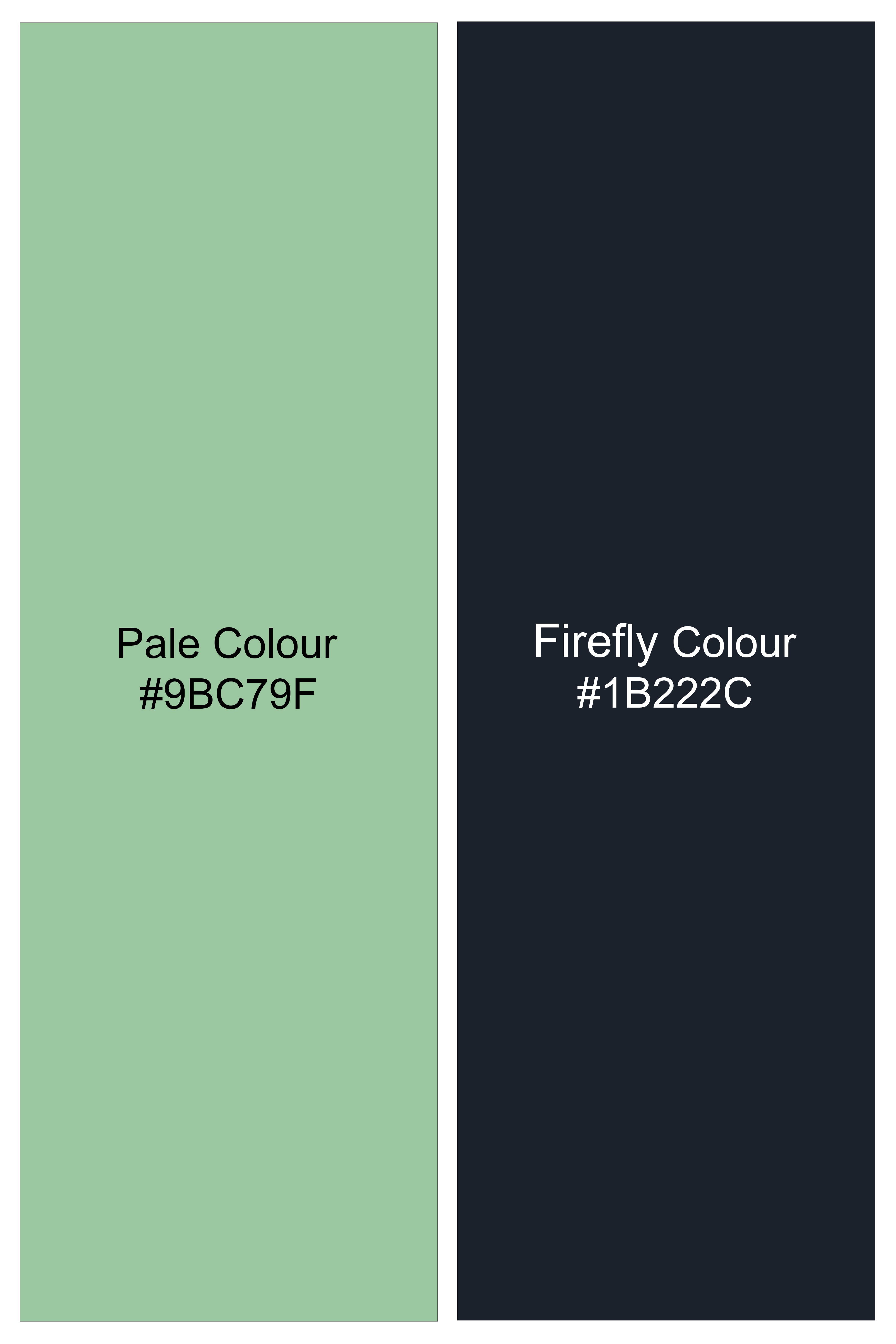 Verdvoro-Pale Green And Firefly Blue Camouflage Printed Premium Cotton Waistcoat