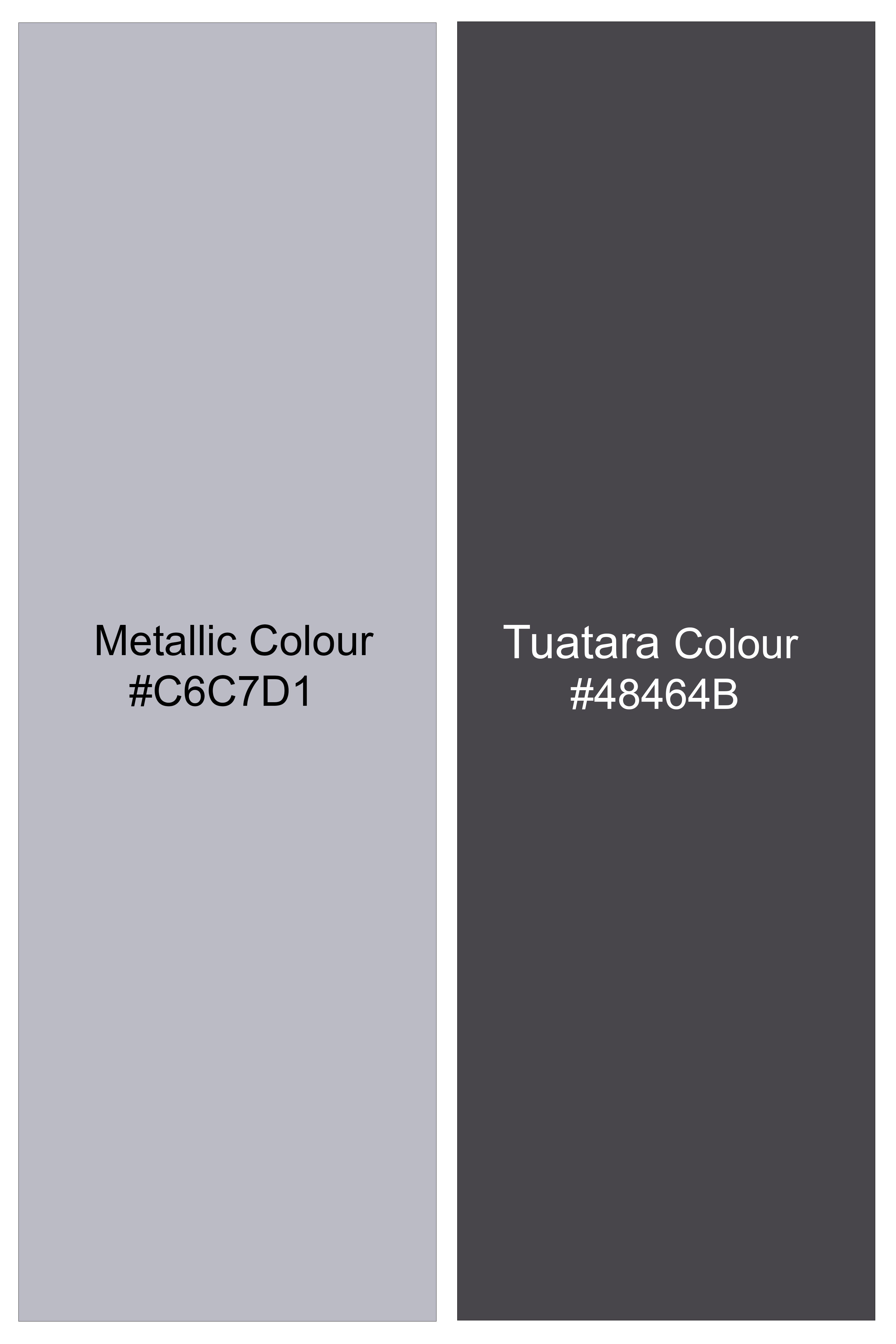 Graphite-Metallic Gray And Tuatara Gingham Plaid Tweed Waistcoat