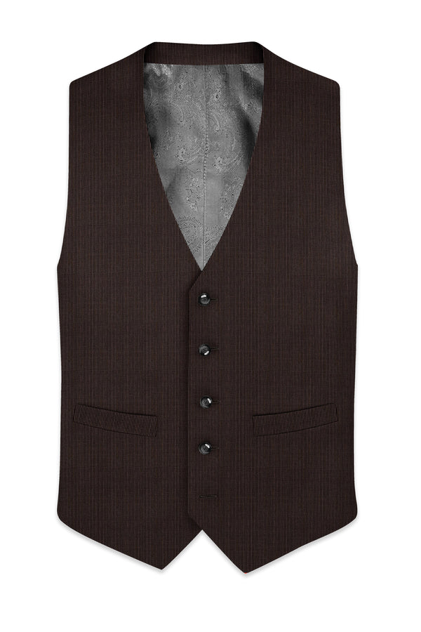 Kilamanjaro Brown Textured Waistcoat