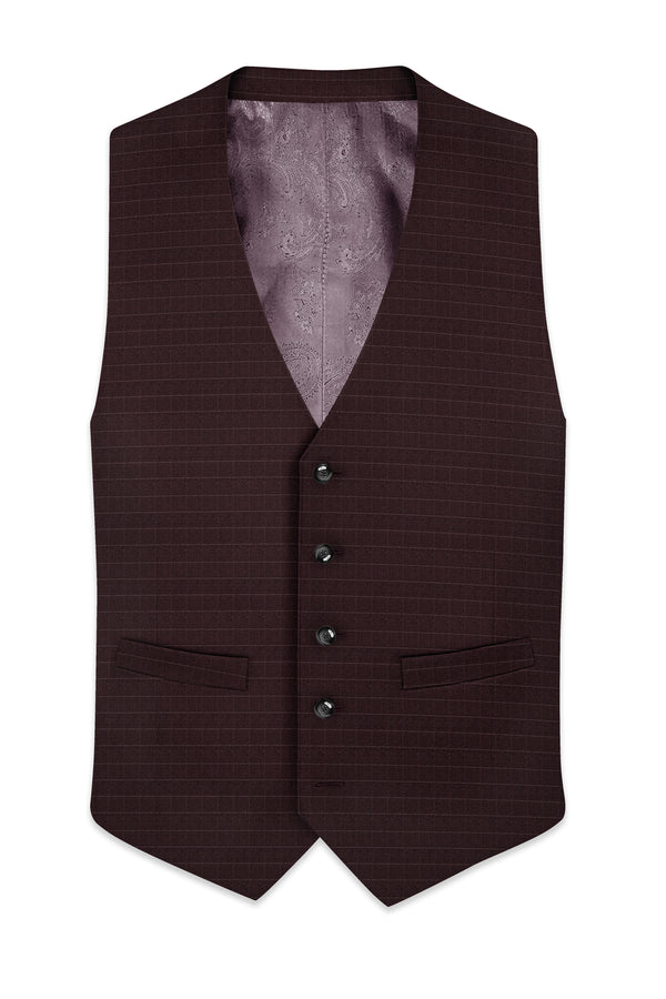 Aurethund-Thunder Brown Plaid Wool Rich Waistcoat