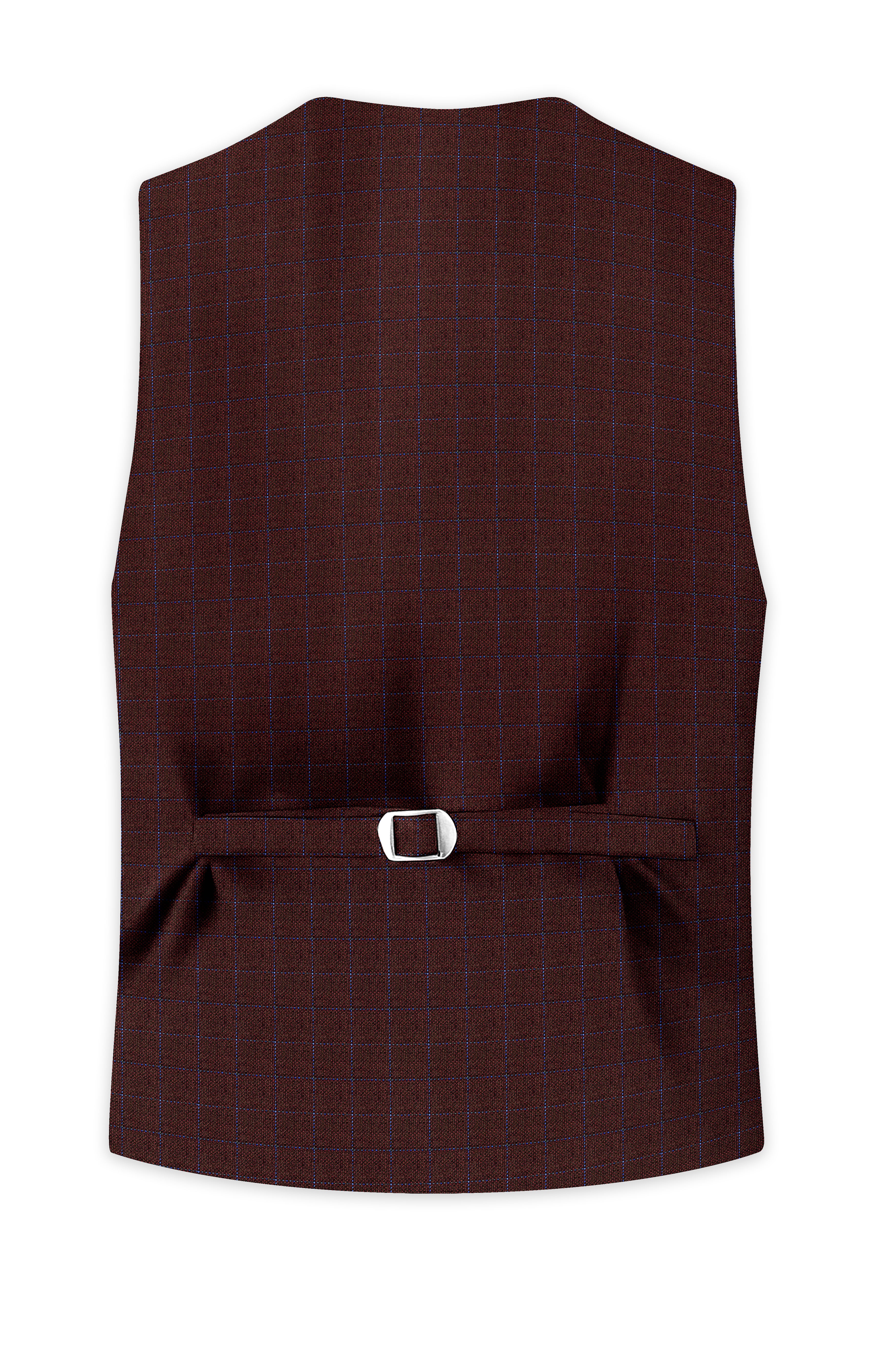 Wolvoro-Eclipse Brown Plaid Wool Rich Waistcoat