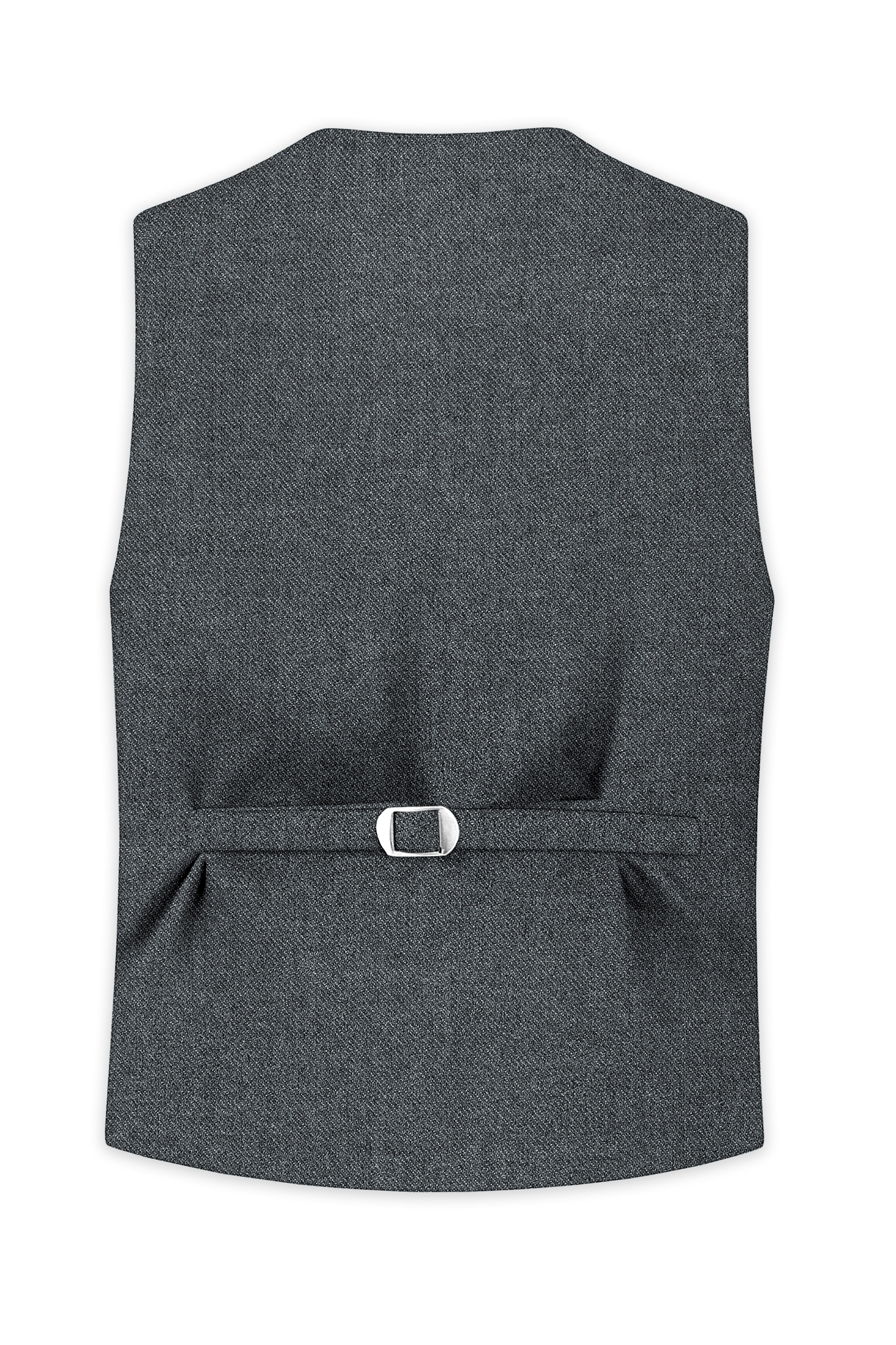 Gravano-Ship Gray Textured Tweed Waistcoat