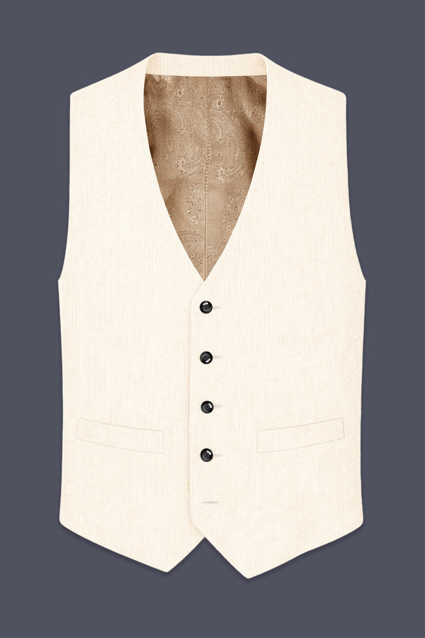 Ivoro-Swizzle Cream Corduroy Premium Waistcoat