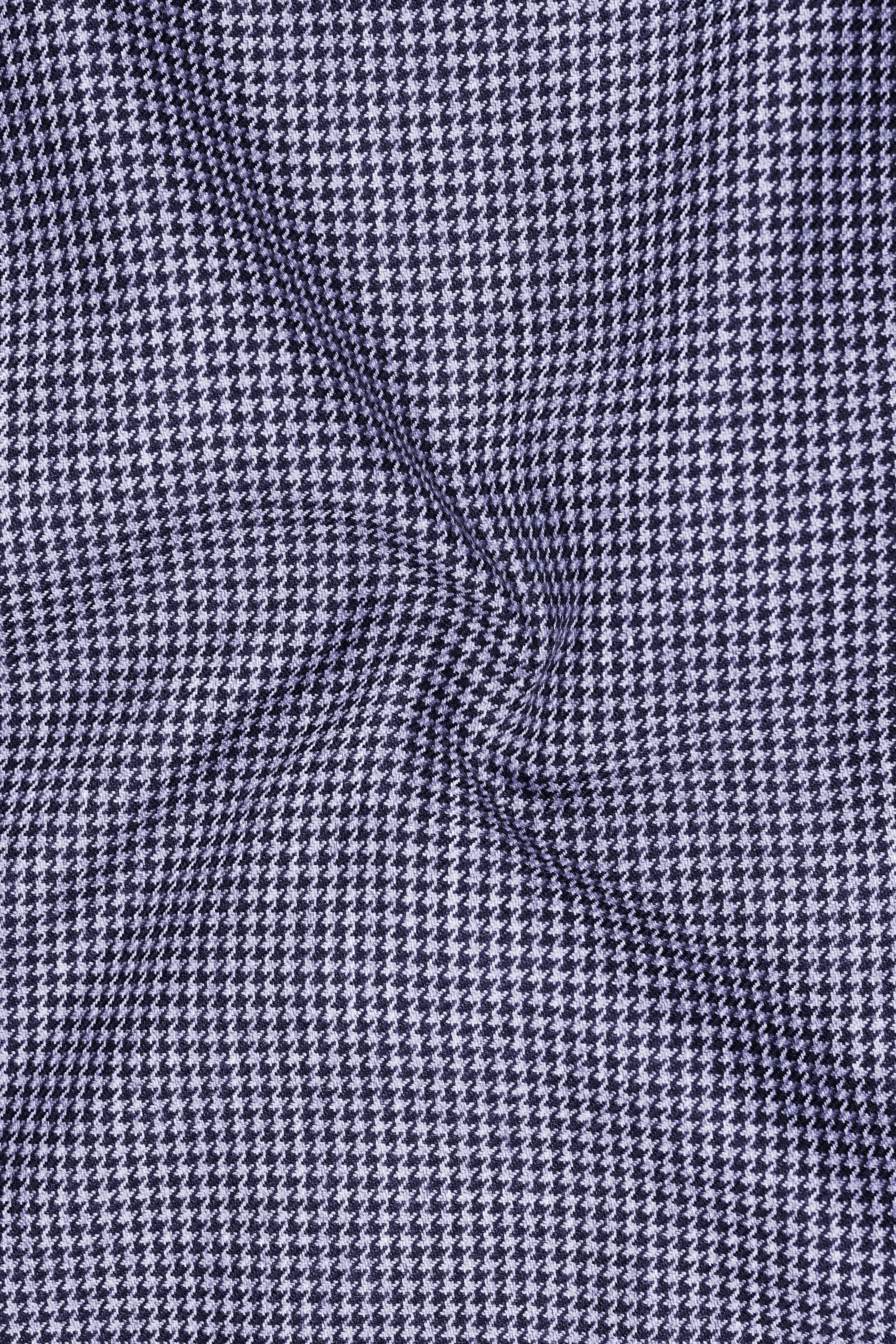 Dusk-Mulled Blue Classic Houndstooth Textured Tweed Waistcoat