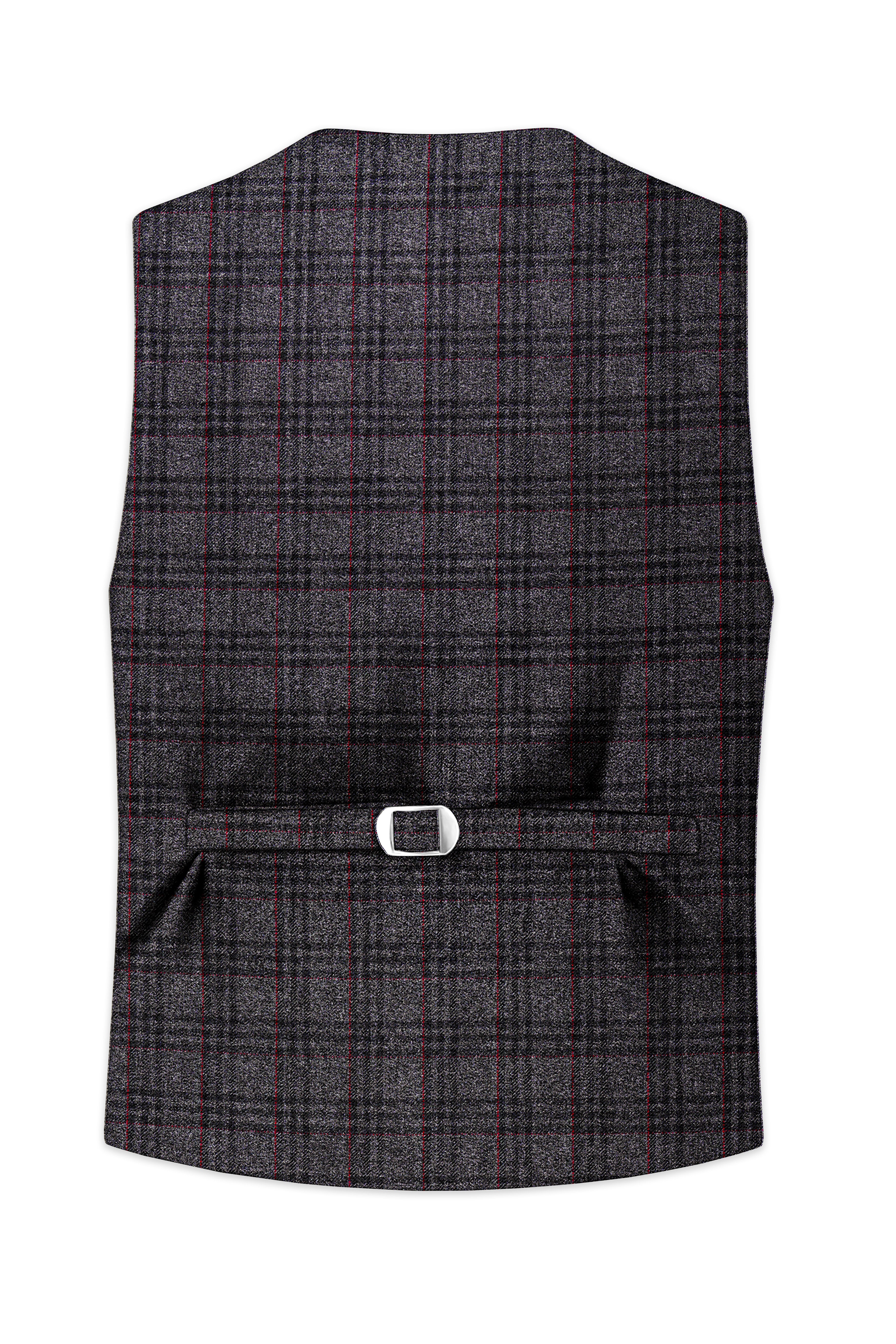 Velours-Ship Gray Plaid Tweed Waistcoat
