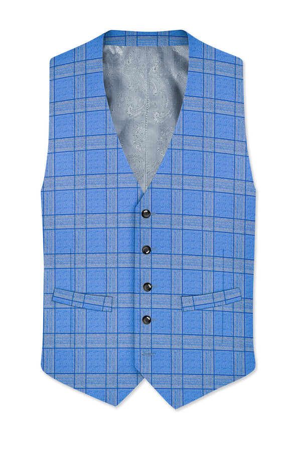Mariner-Danube Blue Wool Blend Waistcoat