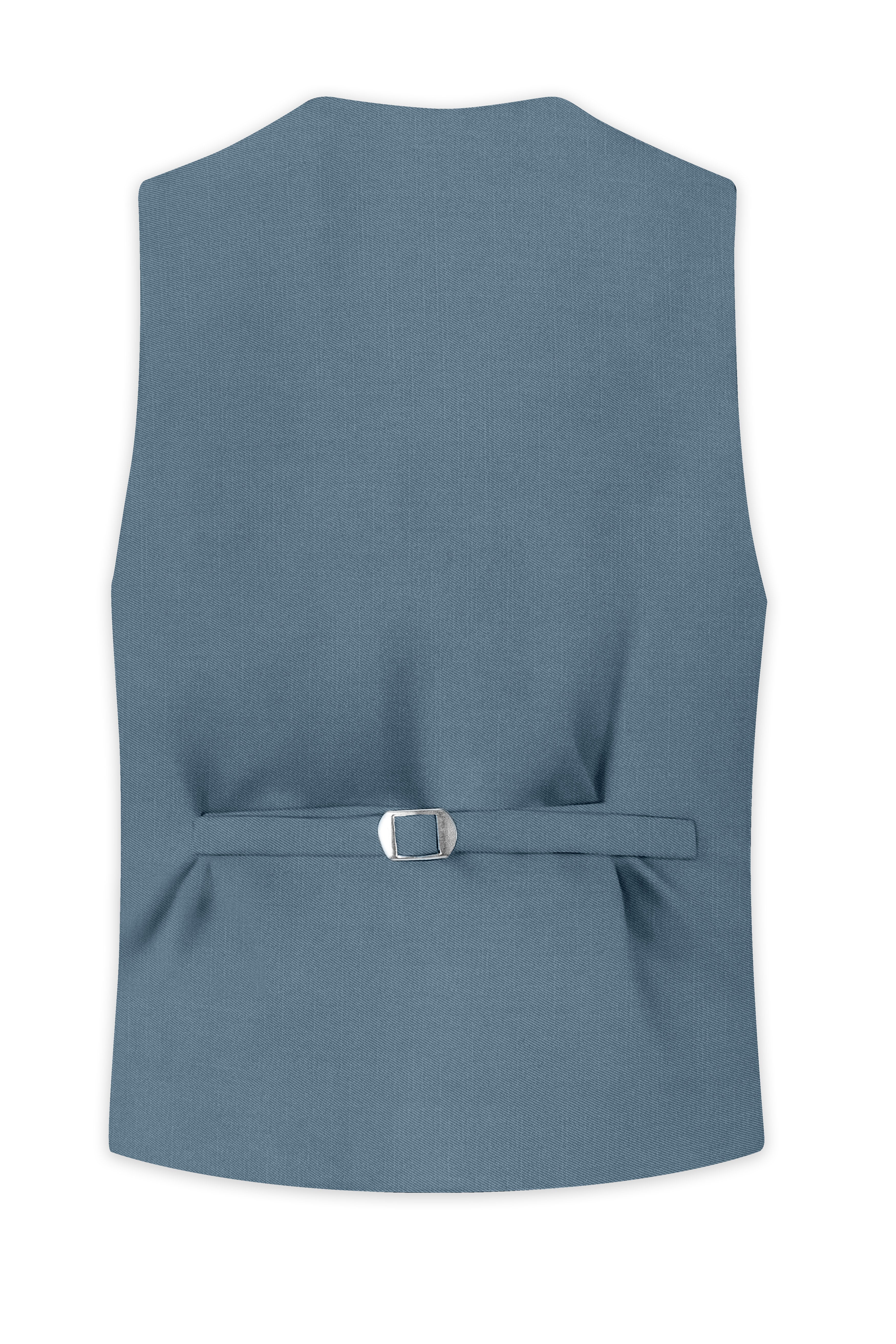 Sapphire-Fiord Blue Wool Rich Slight Stretch Waistcoat