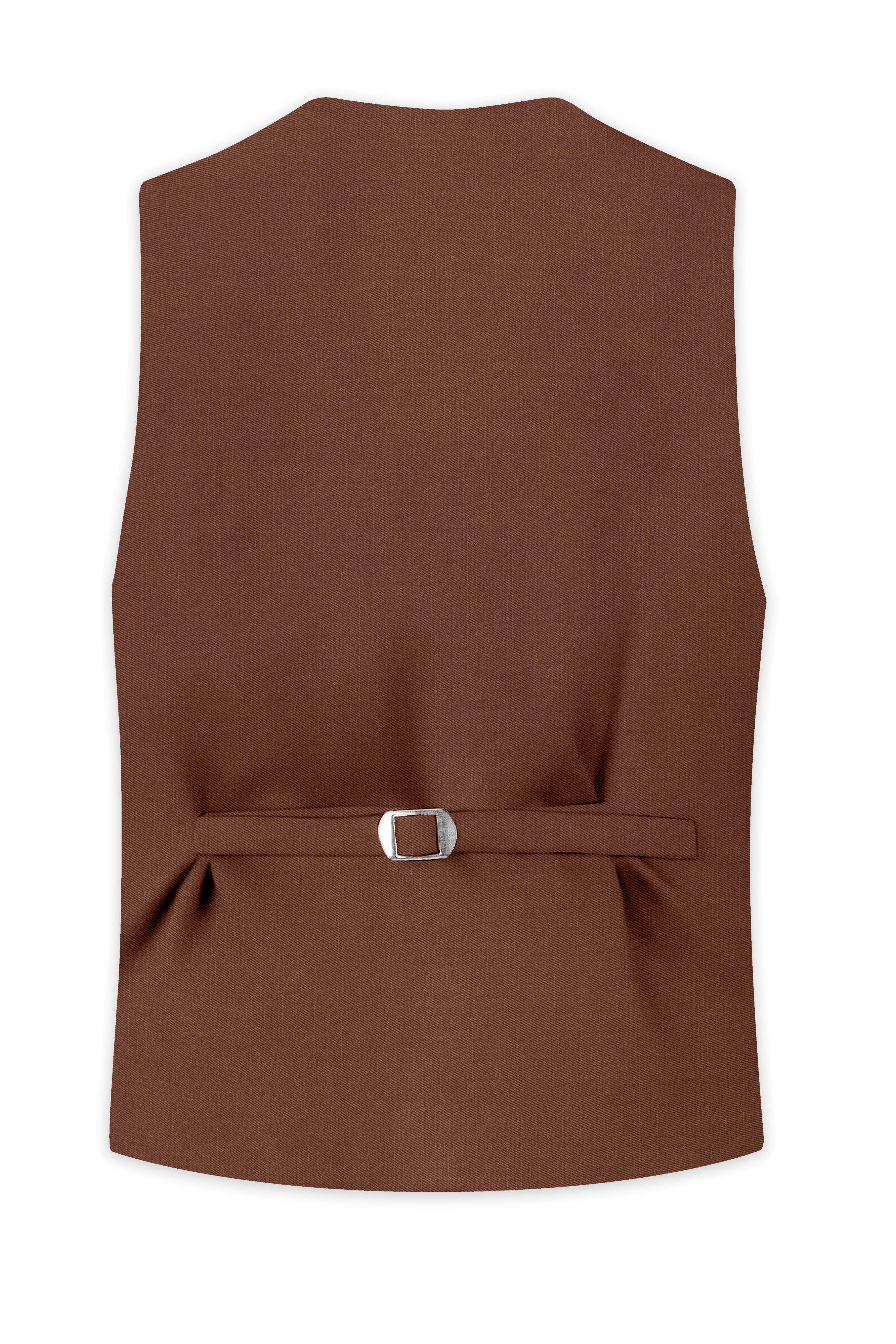 Sienna-Rust Brown Wool Rich Slight Stretch Waistcoat