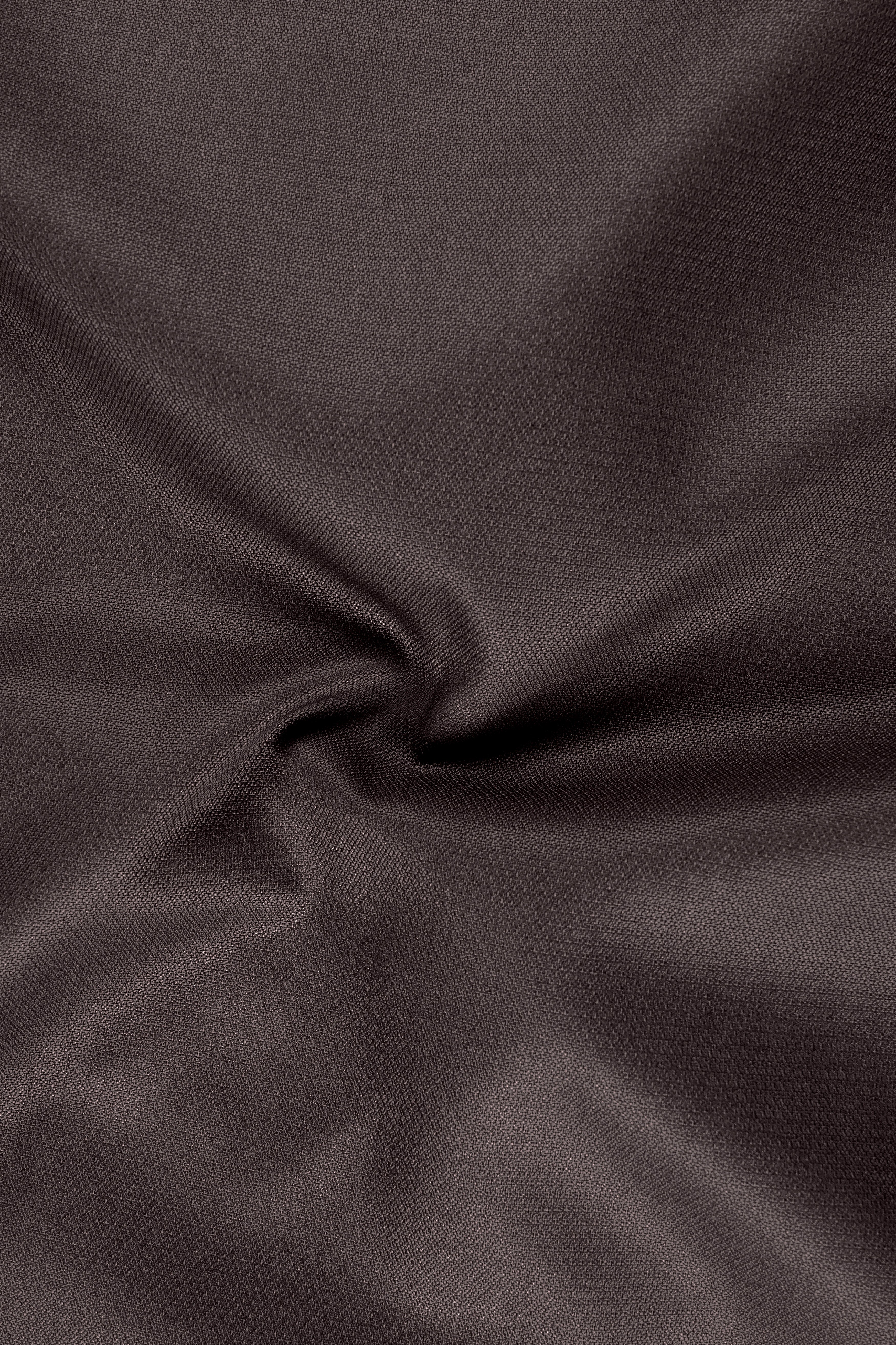 Estate-Fuscous Brown Diamond Textured Wool Rich Slight Stretch Waistcoat