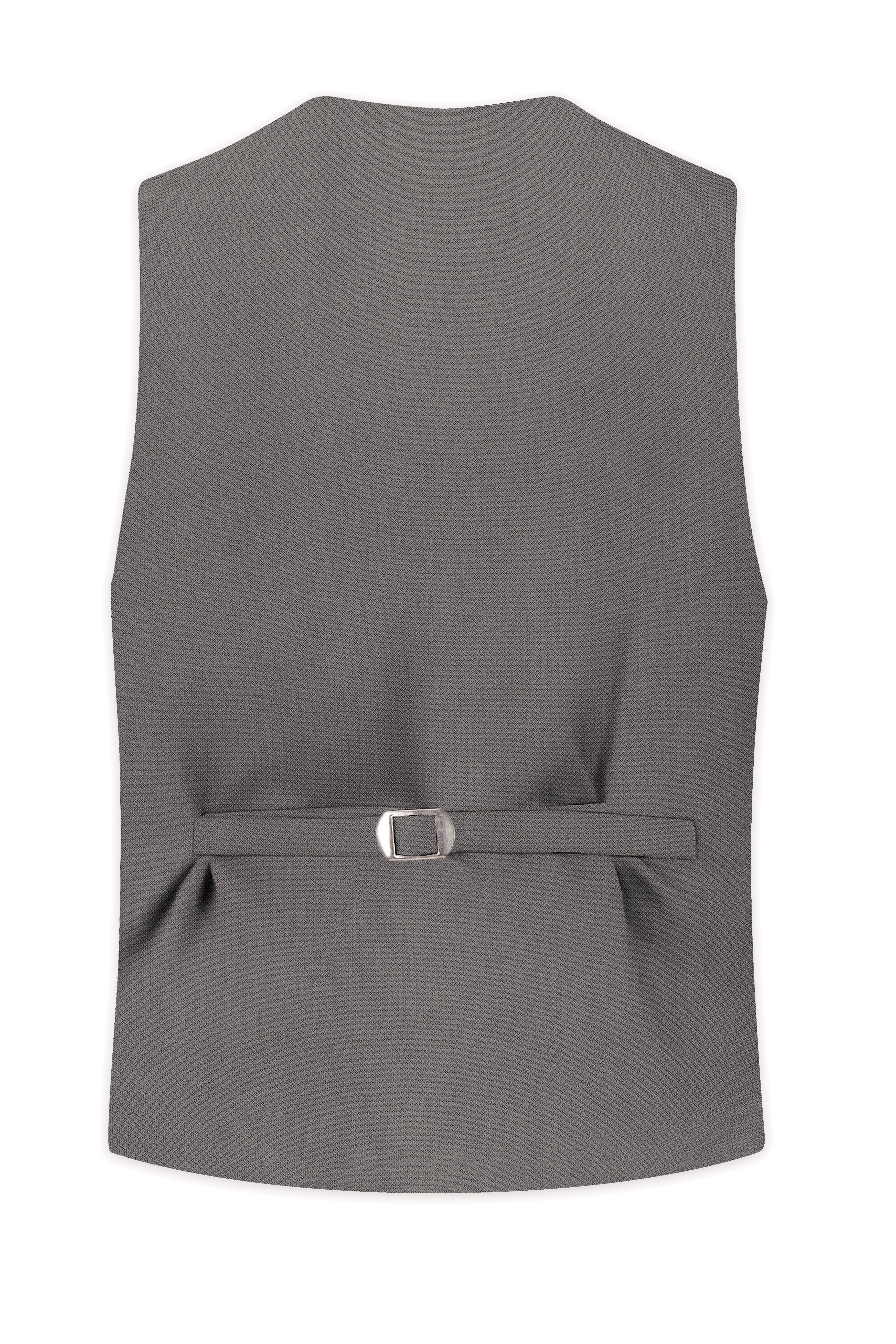 Sterling-Ironside Gray Diamond Textured Wool Rich Slight Stretch Waistcoat