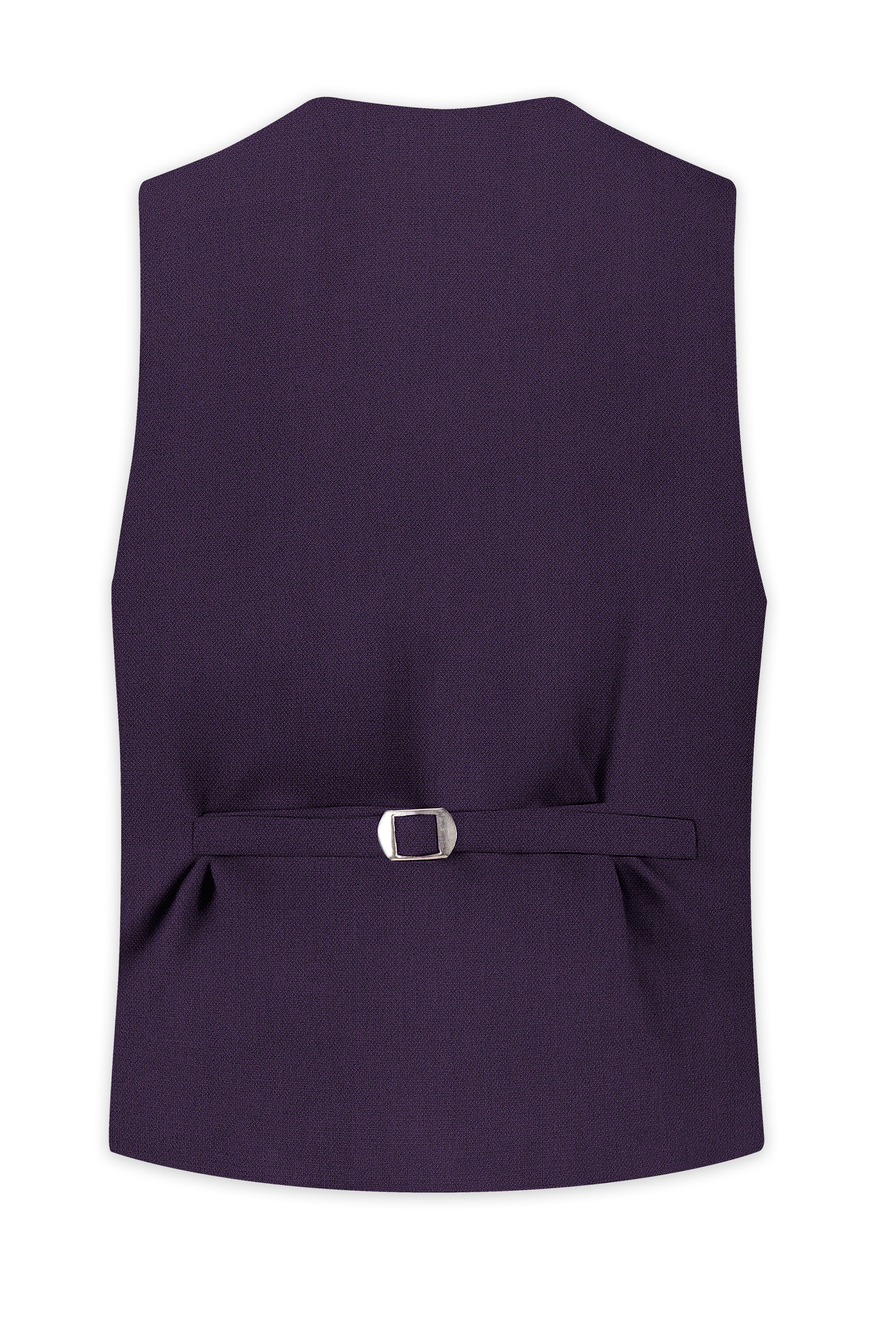 Opulent-Bastille Purple Diamond Textured Wool Rich Slight Stretch Waistcoat