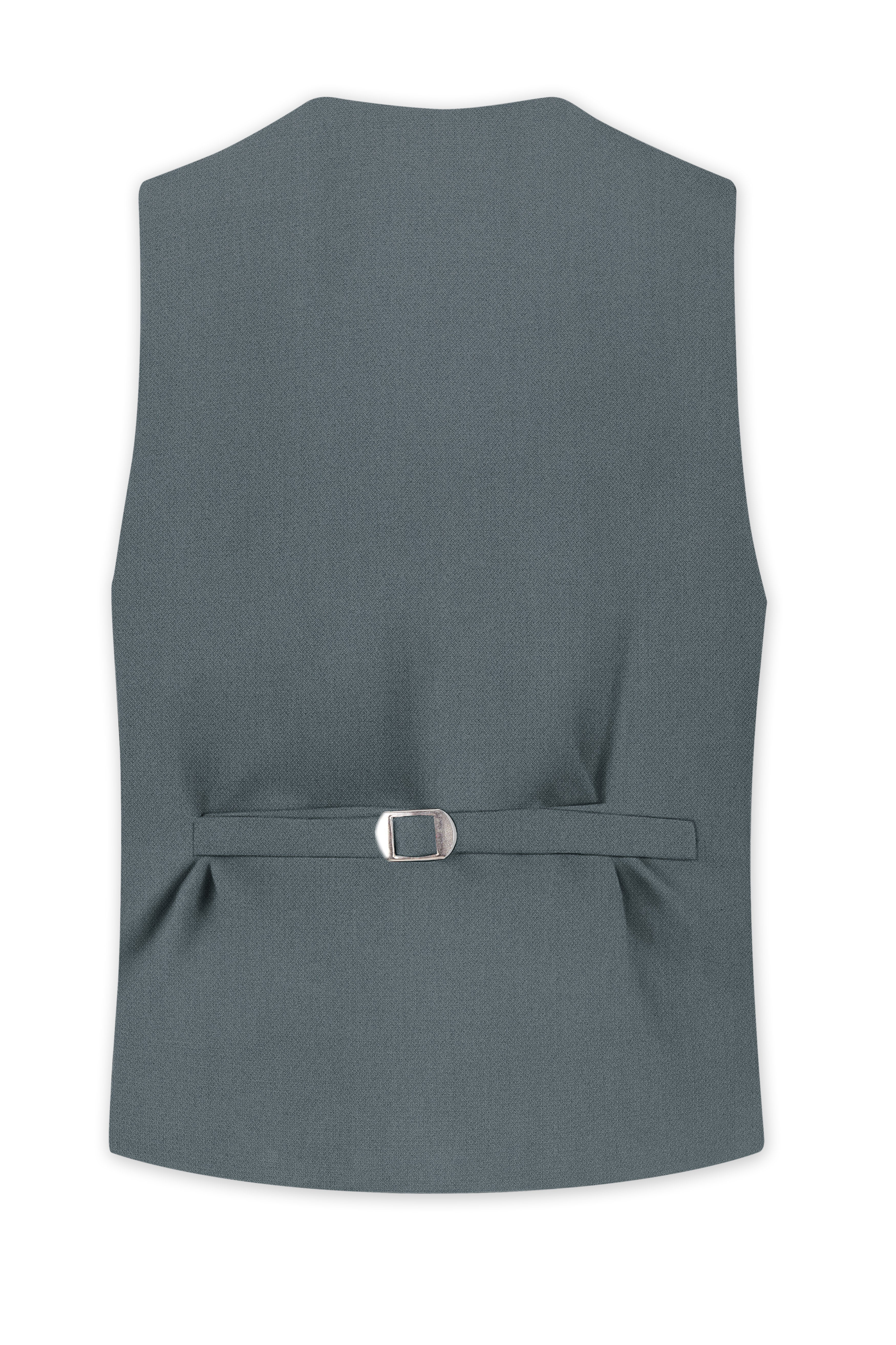 Aurelian-Scarpa Green Diamond Textured Wool Rich Slight Stretch Waistcoat
