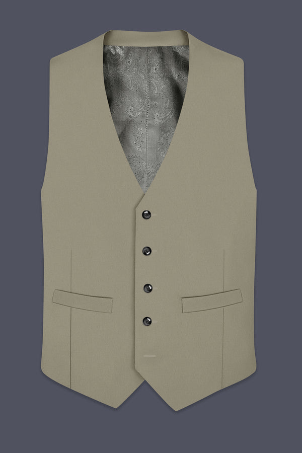 Loden-Korean Kokoda Green 4-Way Stretch Wrinkle-Free Wool Rich Waistcoat