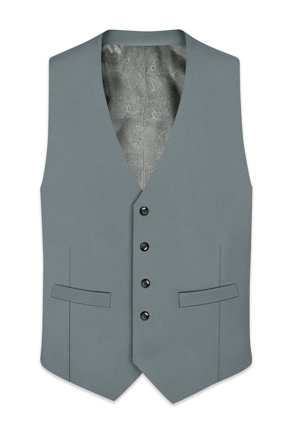 Flexaro-Korean Abbey gray 4-Way Stretch Wrinkle-Free Wool Rich Waistcoat