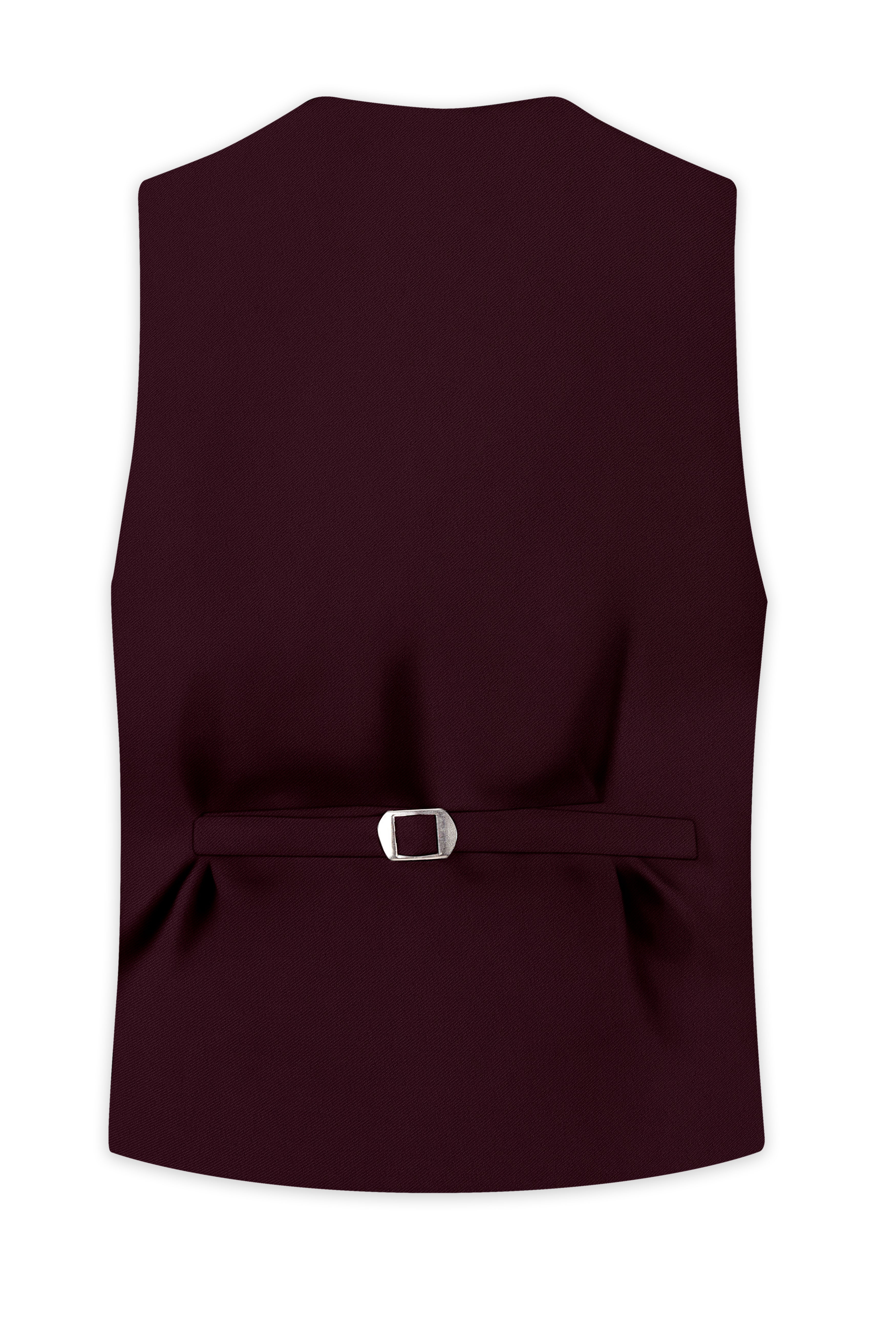 Veltrix-Korean Aubergine Maroon 4-Way Stretch Wrinkle-Free Wool Rich Waistcoat