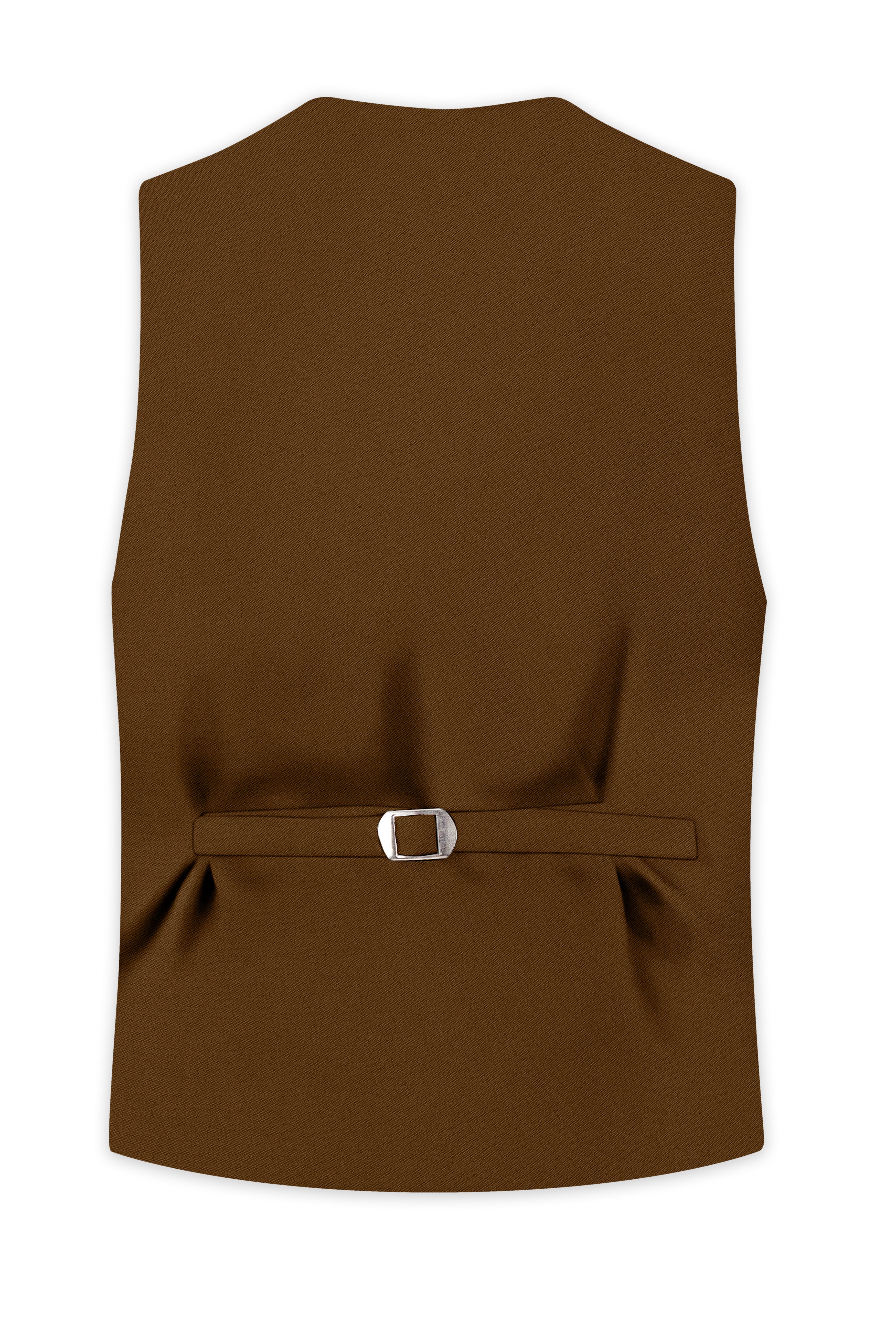 Sienna-Korean Derby Brown 4-Way Stretch Wrinkle-Free Wool Rich Waistcoat