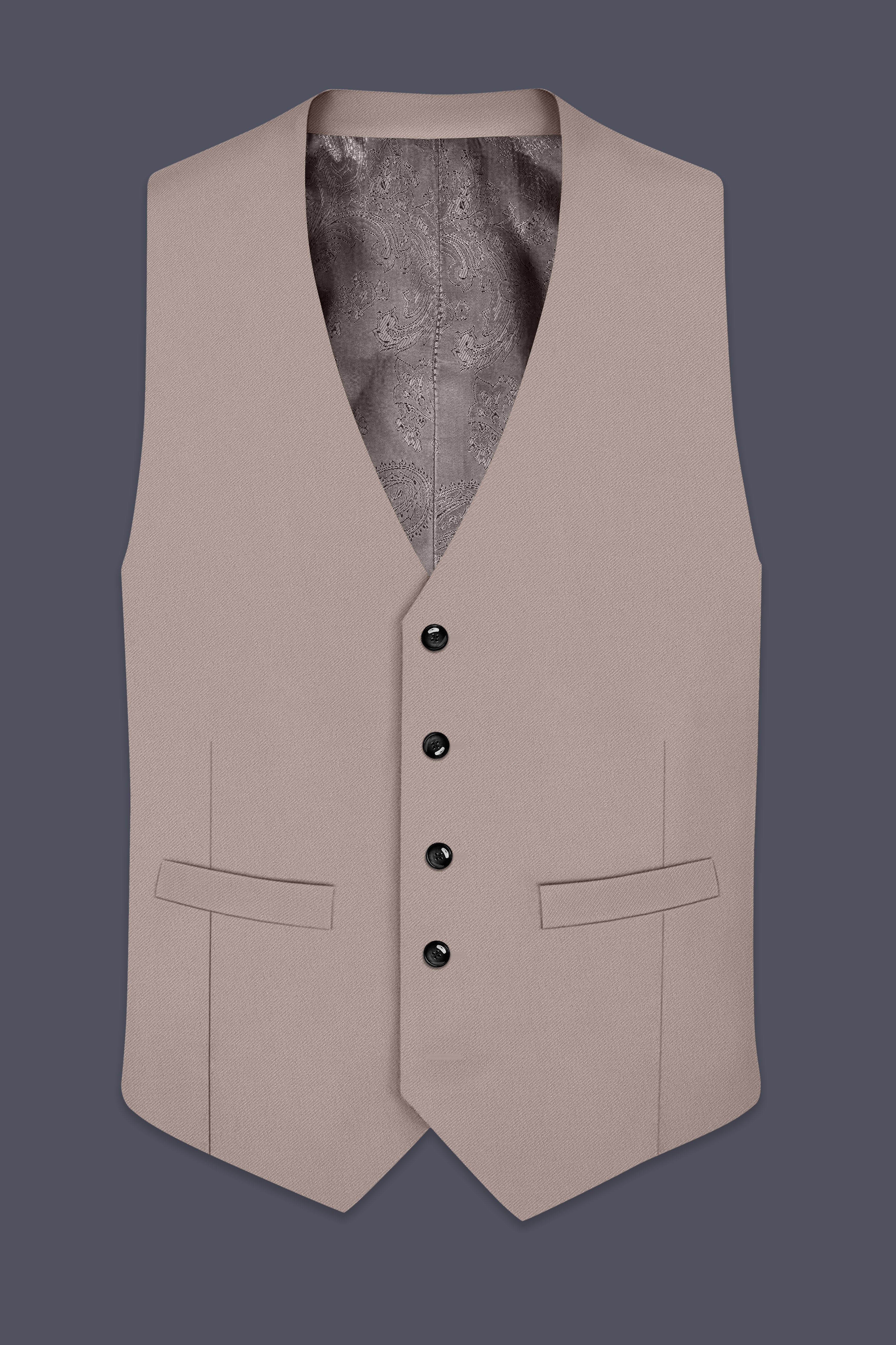 Fuchsia-Korean Spicy Pink 4-Way Stretch Wrinkle-Free Wool Rich Waistcoat