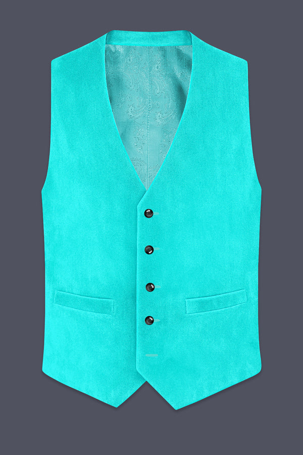 Sovereign-Turquoise Blue Velvet Waistcoat