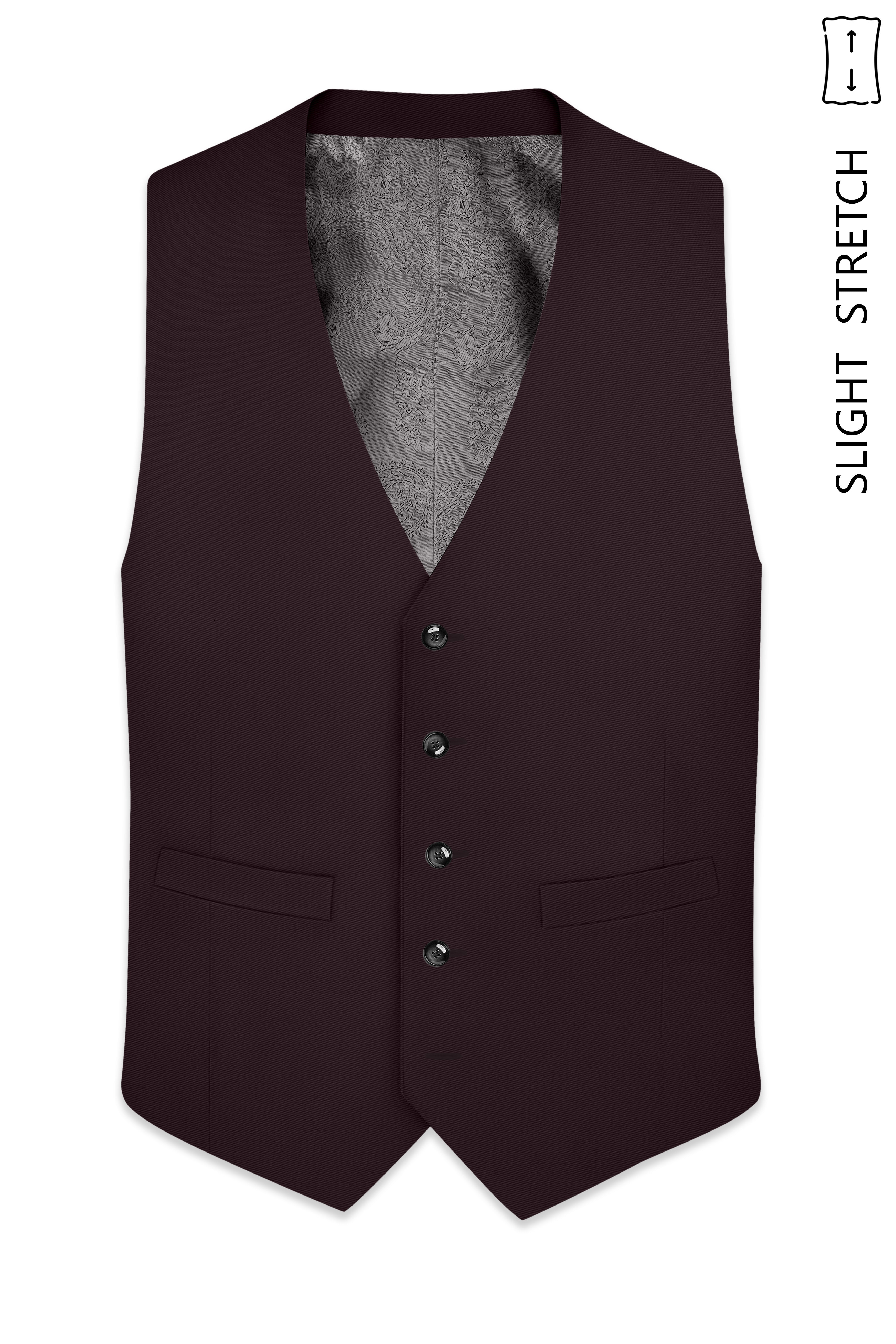 Imperial-Seal Brown Slight Stretch Subtle Sheen Poly-Viscose Waistcoat