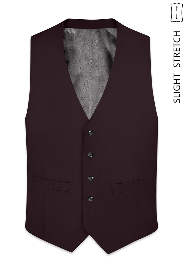 Imperial-Seal Brown Slight Stretch Subtle Sheen Poly-Viscose Waistcoat