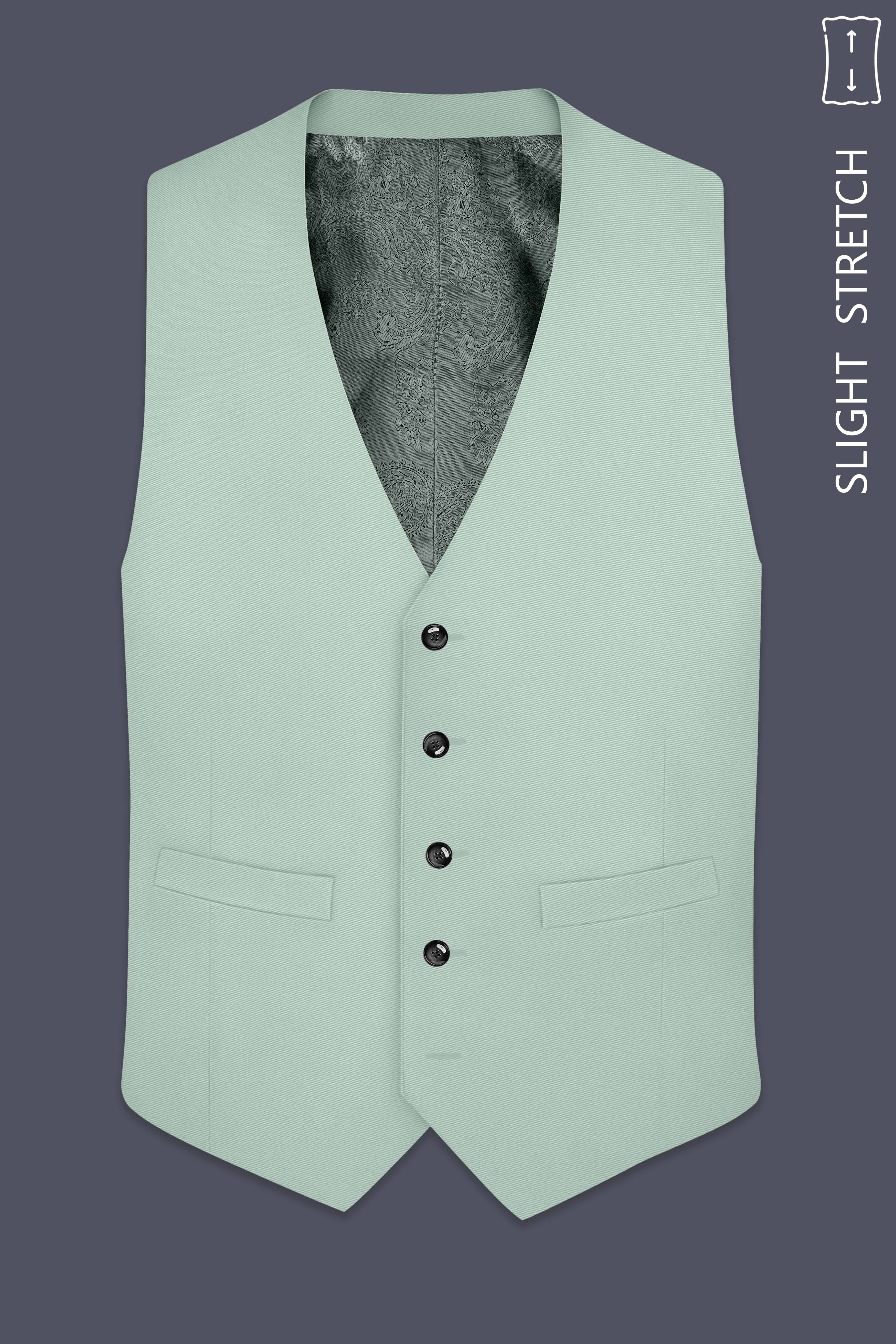 Umbra-Shadow Green Slight Stretch Subtle Sheen Poly-Viscose Waistcoat