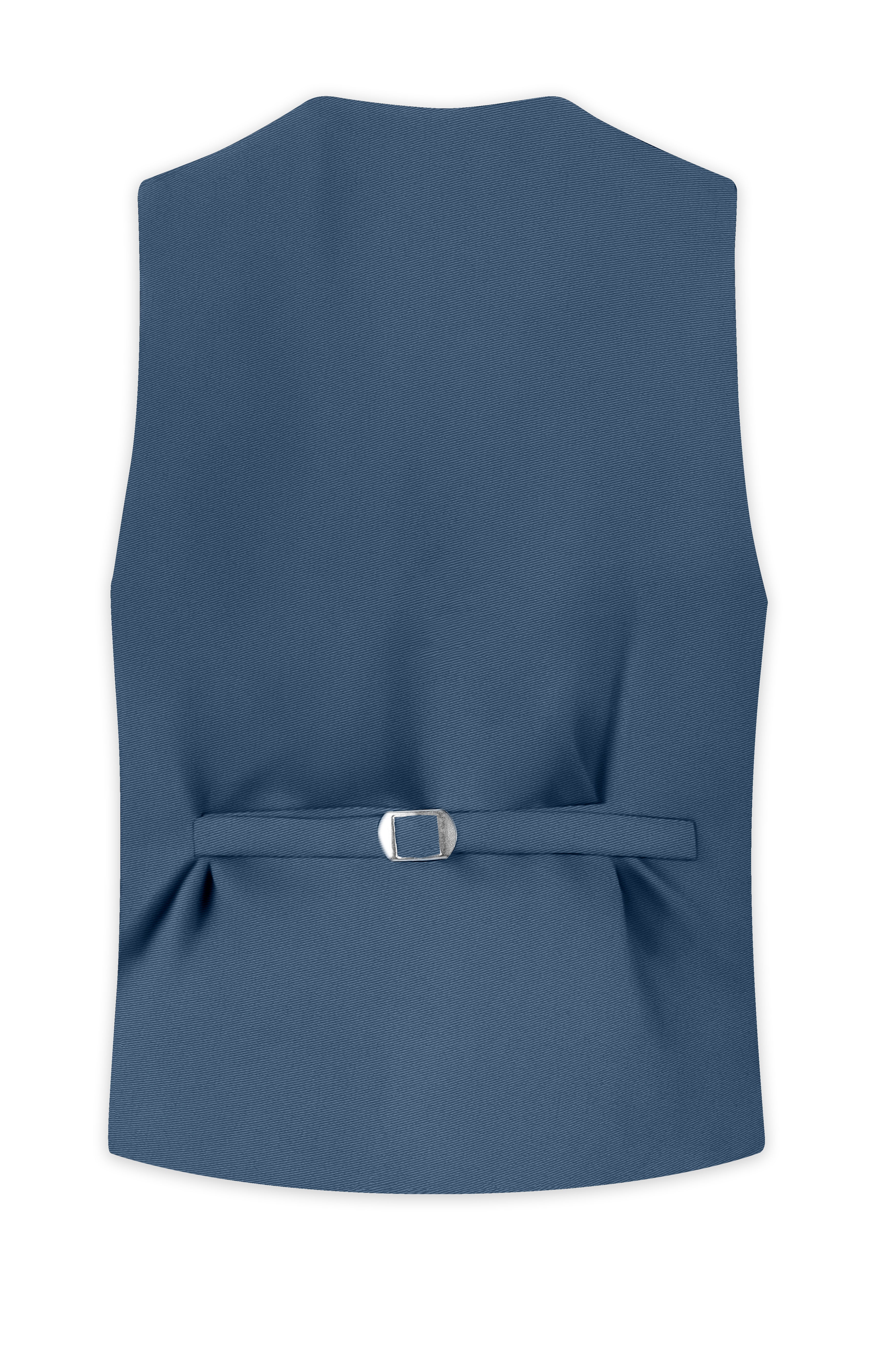 Azure-Nile Blue Slight Stretch Subtle Sheen Poly-Viscose Waistcoat