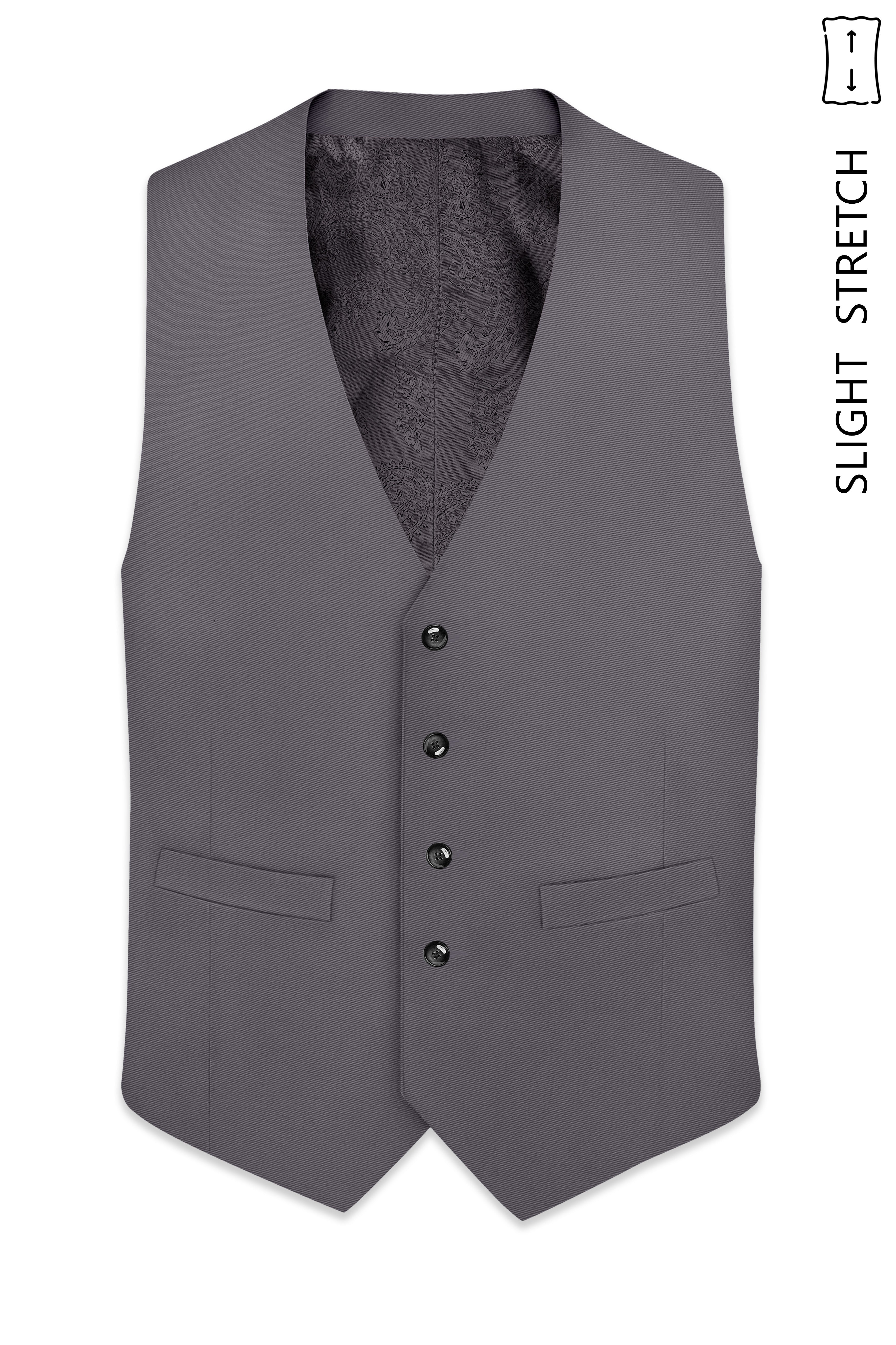Veltrix-Fuscous Gray Slight Stretch Subtle Sheen Poly-Viscose Waistcoat