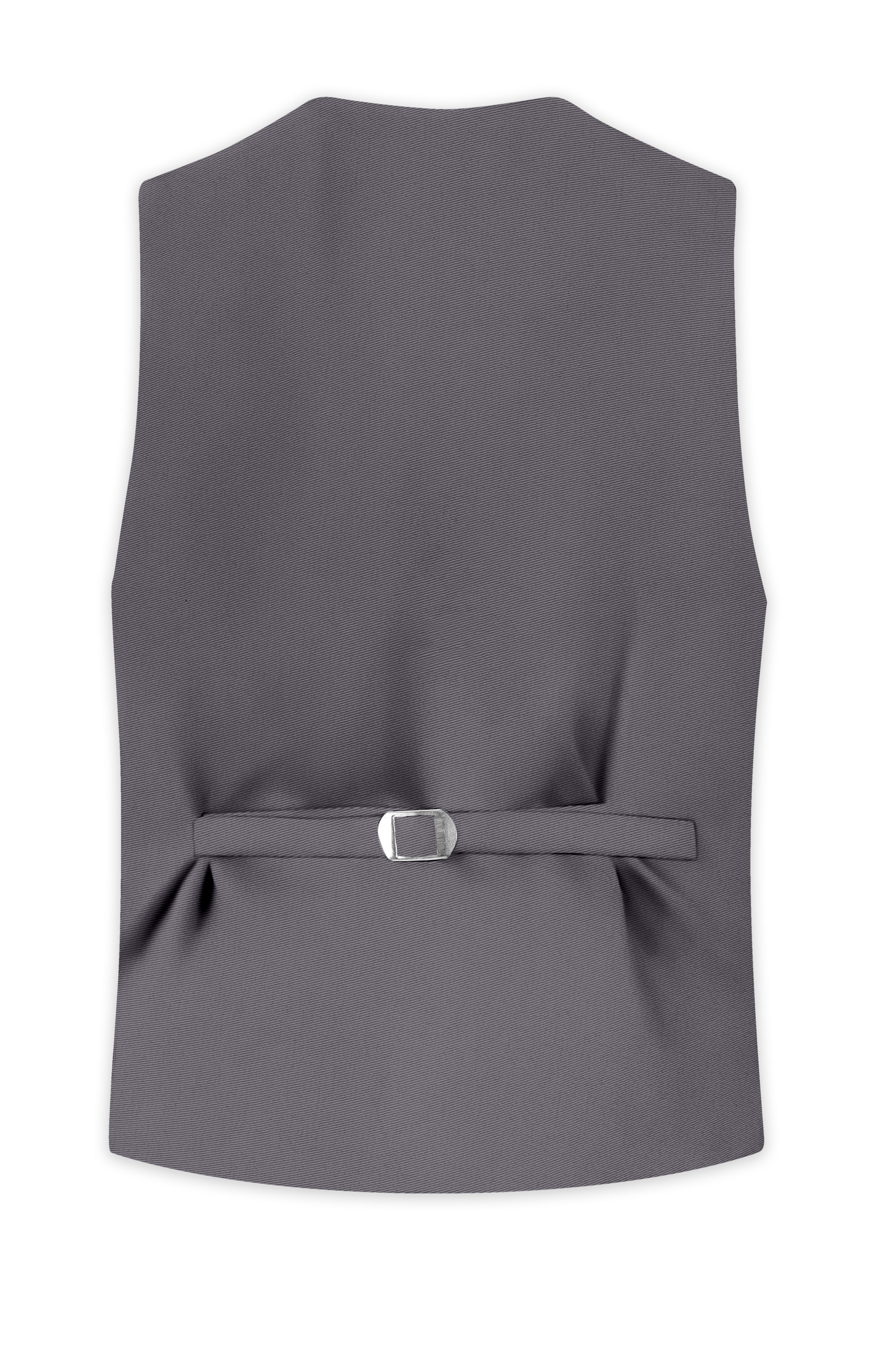 Veltrix-Fuscous Gray Slight Stretch Subtle Sheen Poly-Viscose Waistcoat