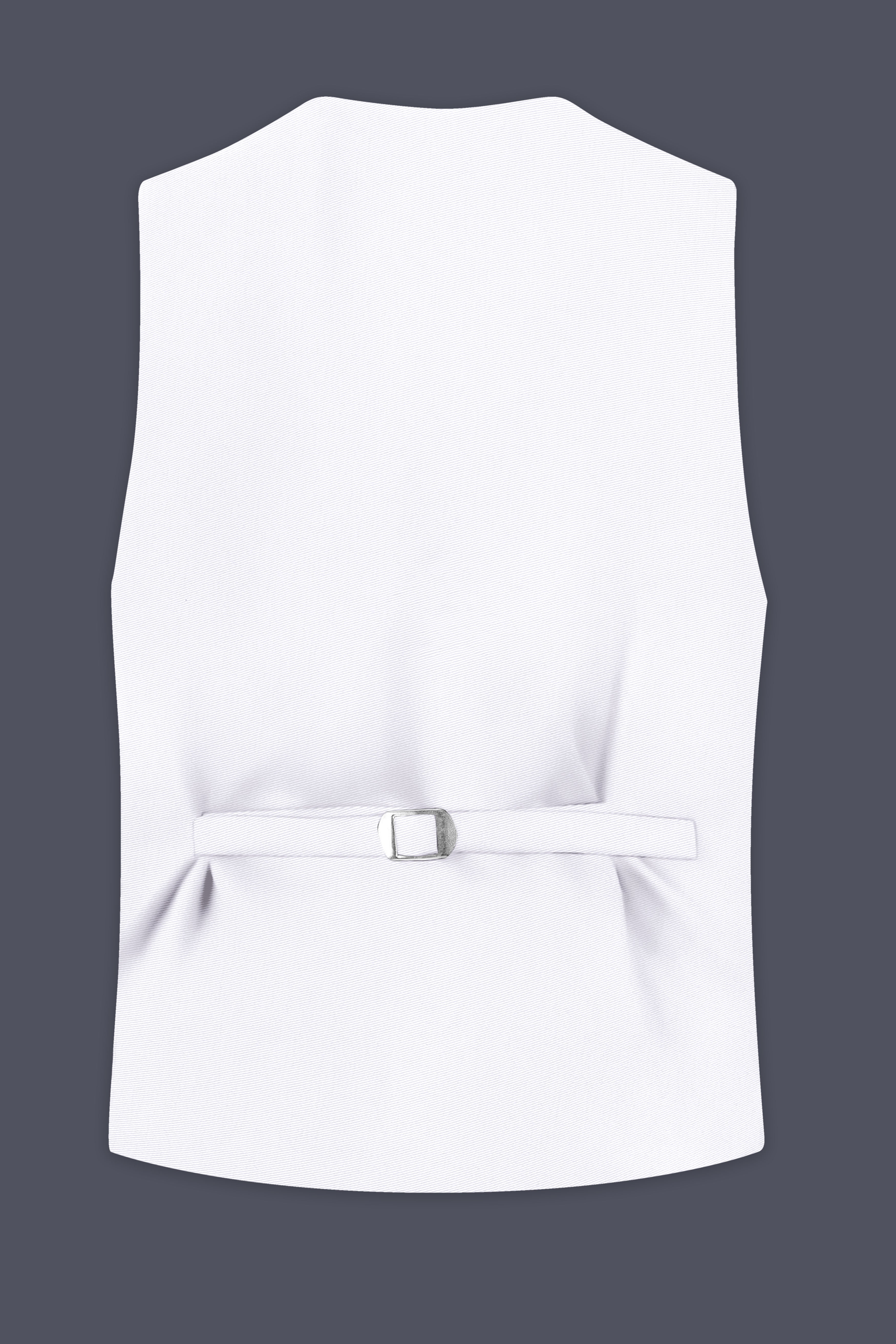 Aurello-Bright White Slight Stretch Subtle Sheen Poly-Viscose Waistcoat