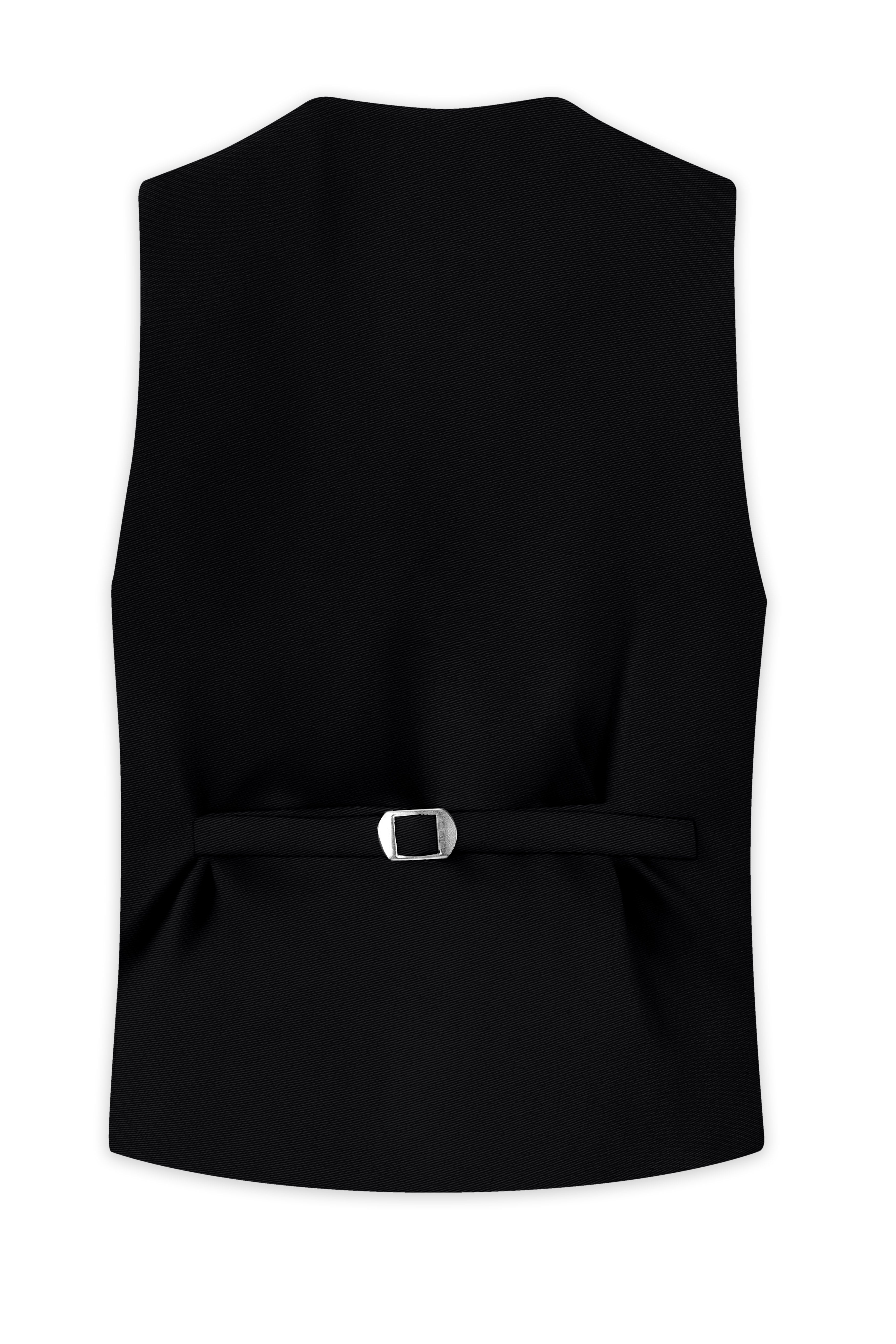 Obsidar-Jade Black Slight Stretch Subtle Sheen Poly-Viscose Waistcoat