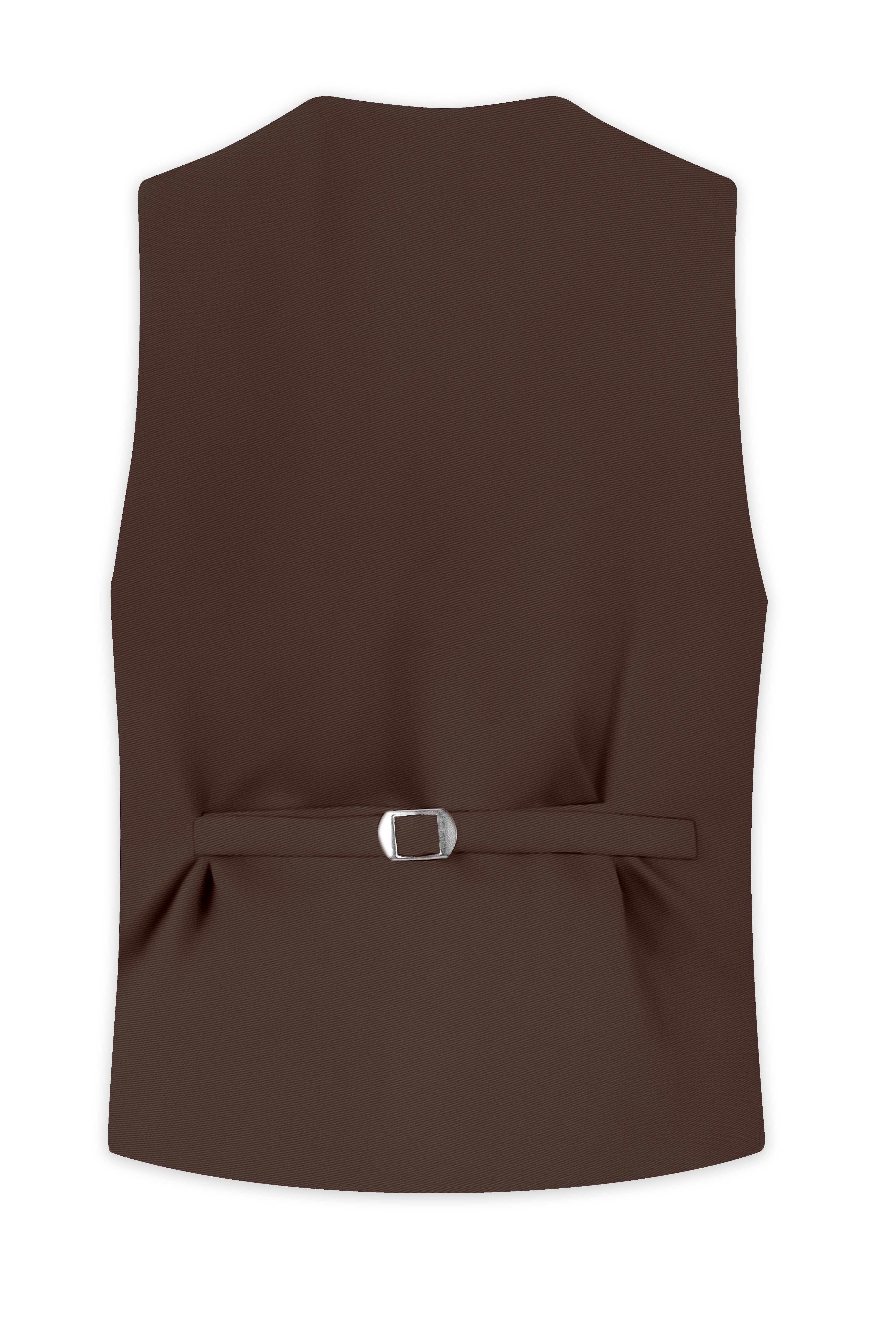 Dunaro-Taupe Brown Slight Stretch Subtle Sheen Poly-Viscose Waistcoat