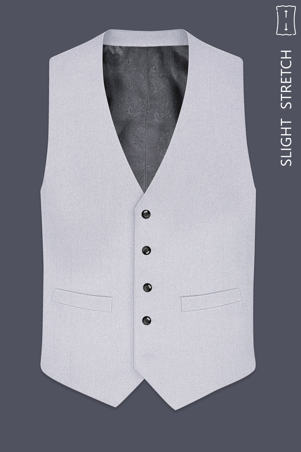 Prism-Chalice Gray Diamond Textured Wool Rich Slight Stretch Waistcoat